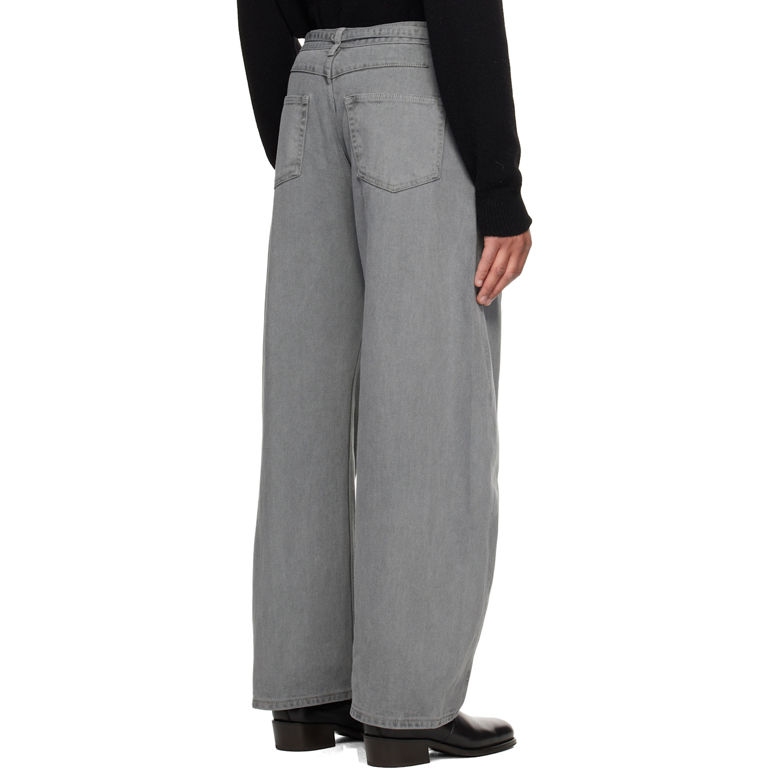  Le17septembre Gray Garment-dyed Curved Jeans 
