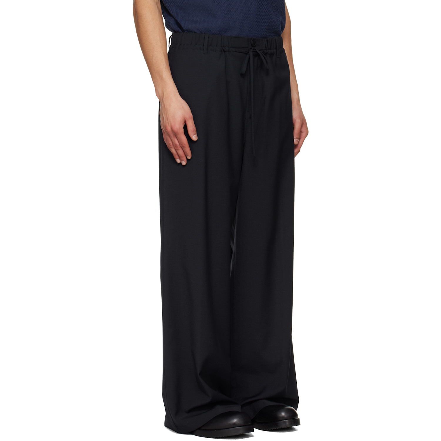  Le17septembre Navy Elasticized Wide Trousers 