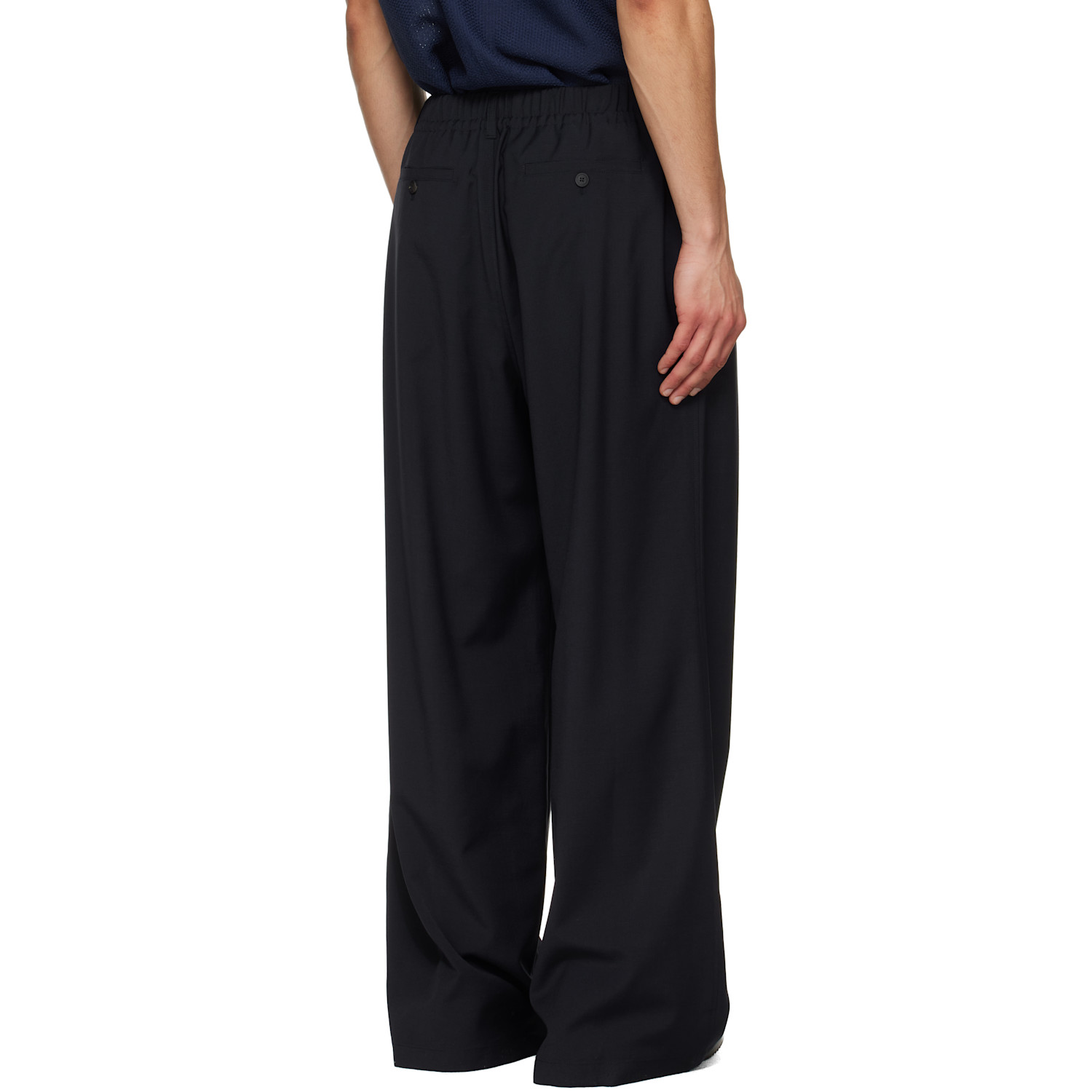  Le17septembre Navy Elasticized Wide Trousers 