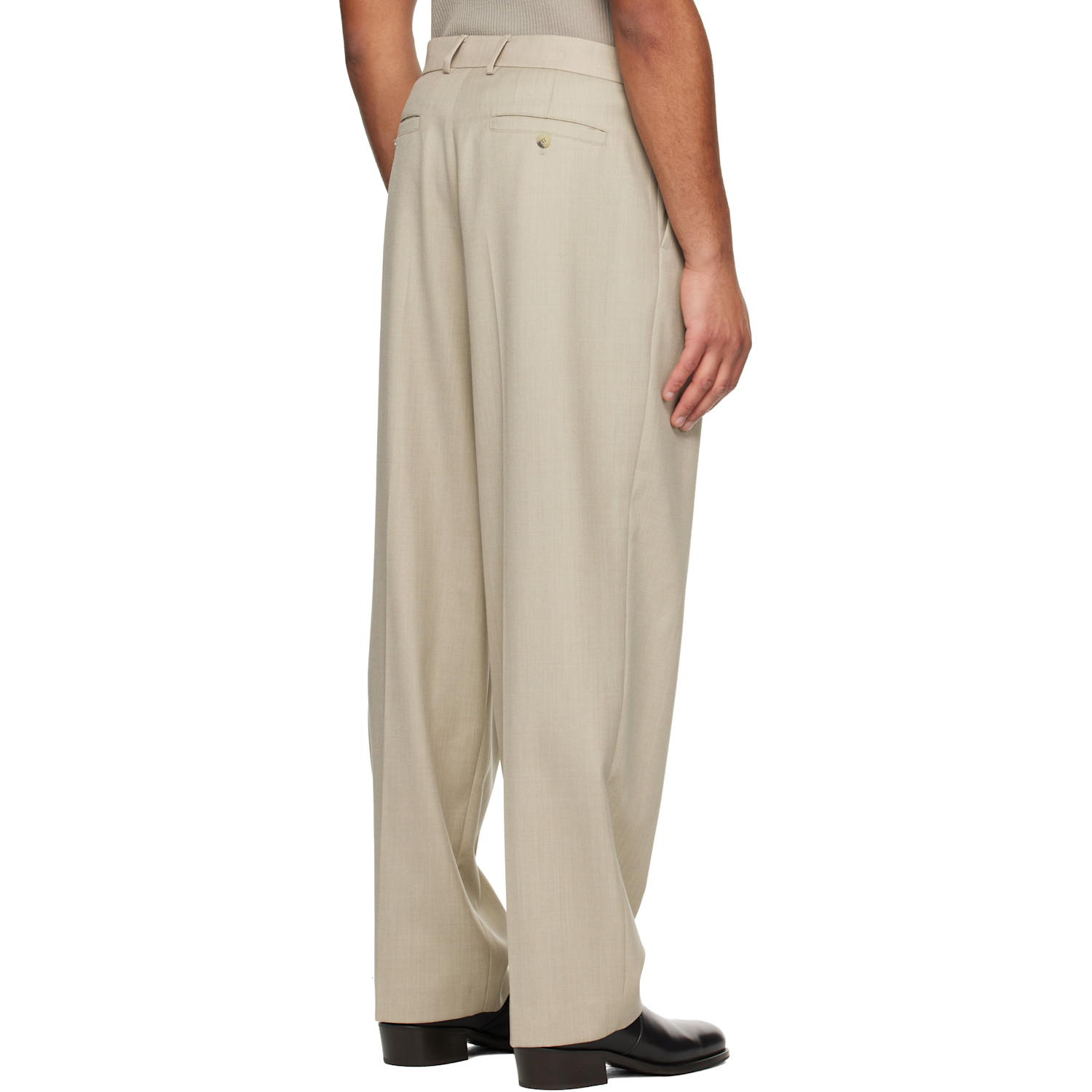  Le17septembre Beige Two Tuck Wool Trousers 