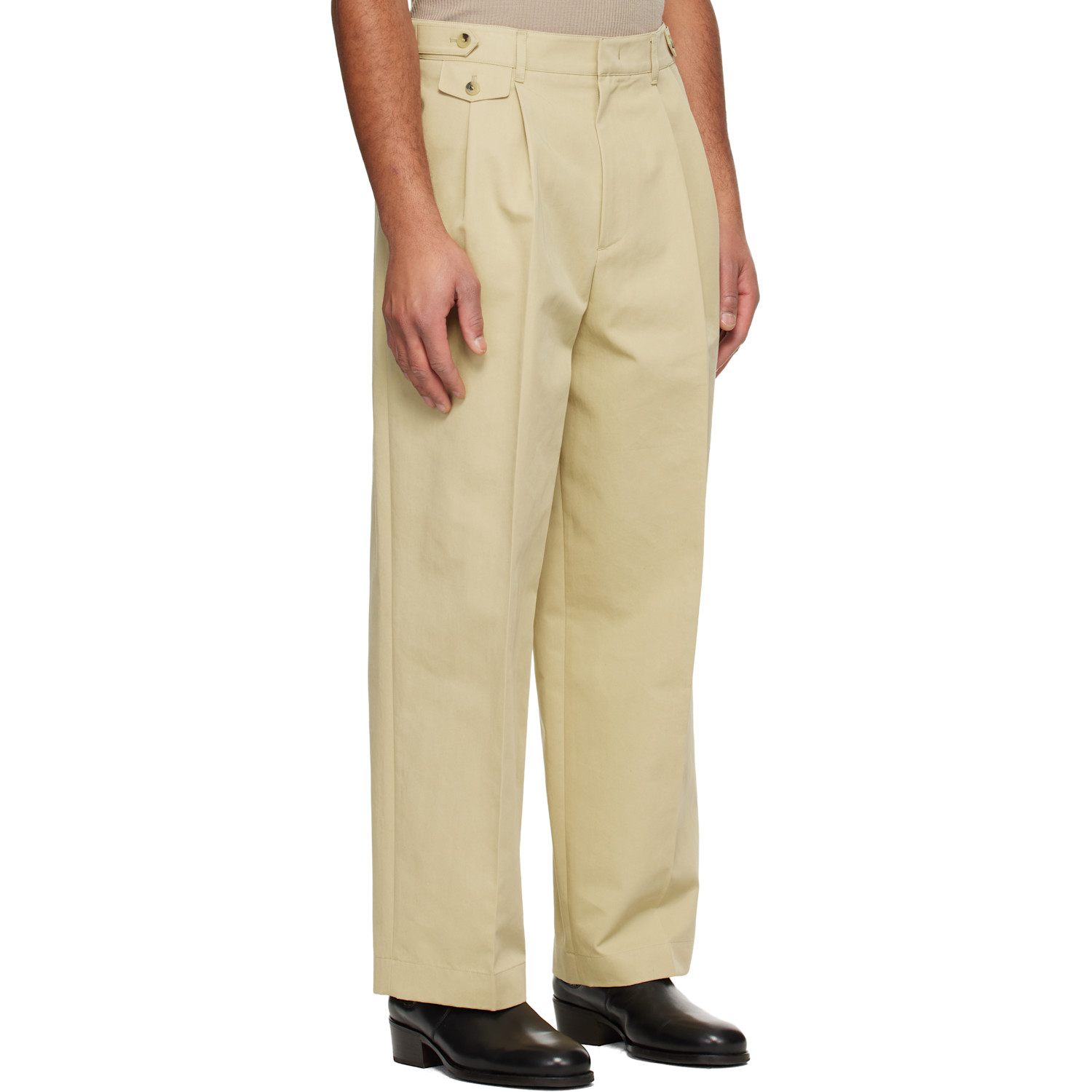  Le17septembre Beige Two Tuck Trousers 