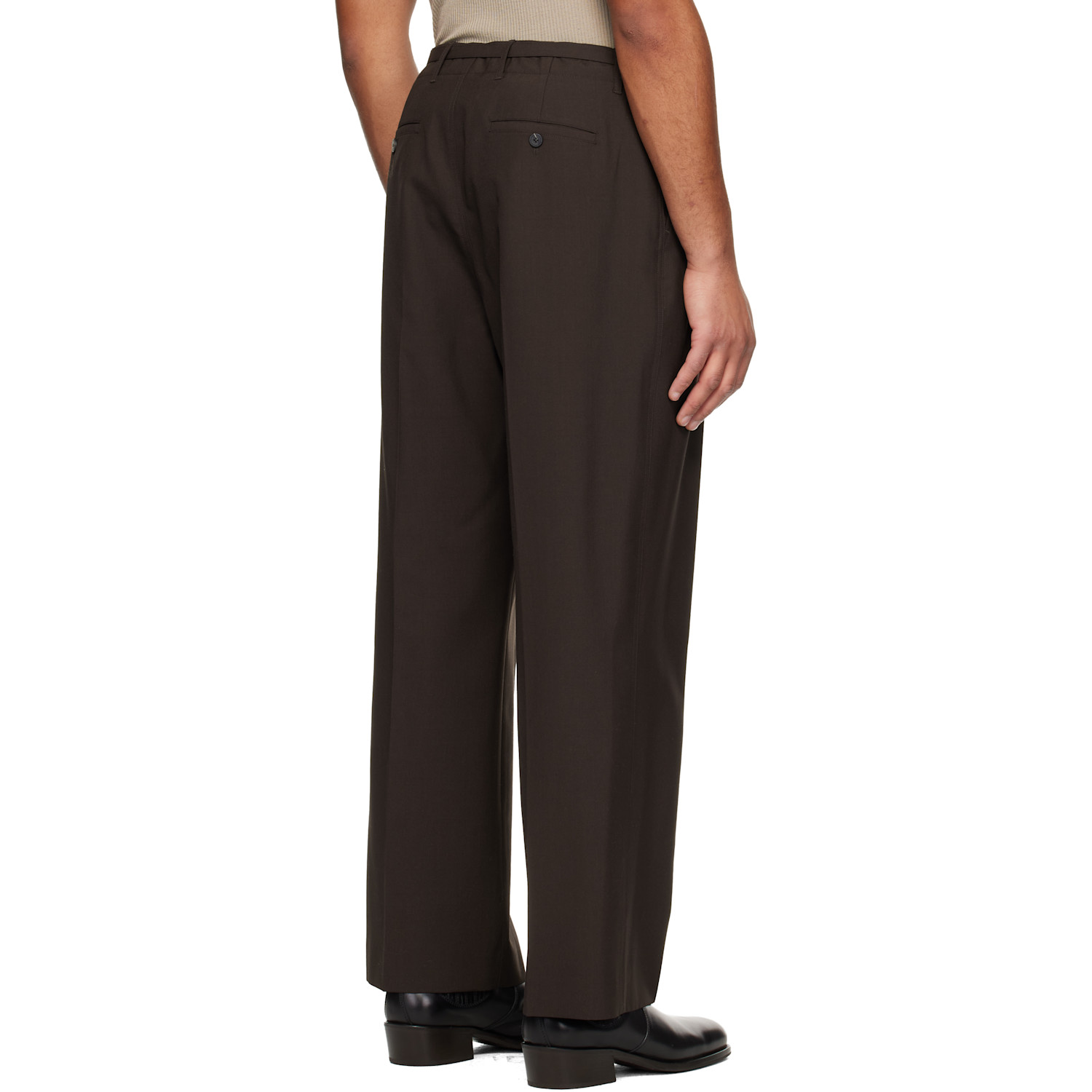  Le17septembre Brown Pleat Belted Trousers 