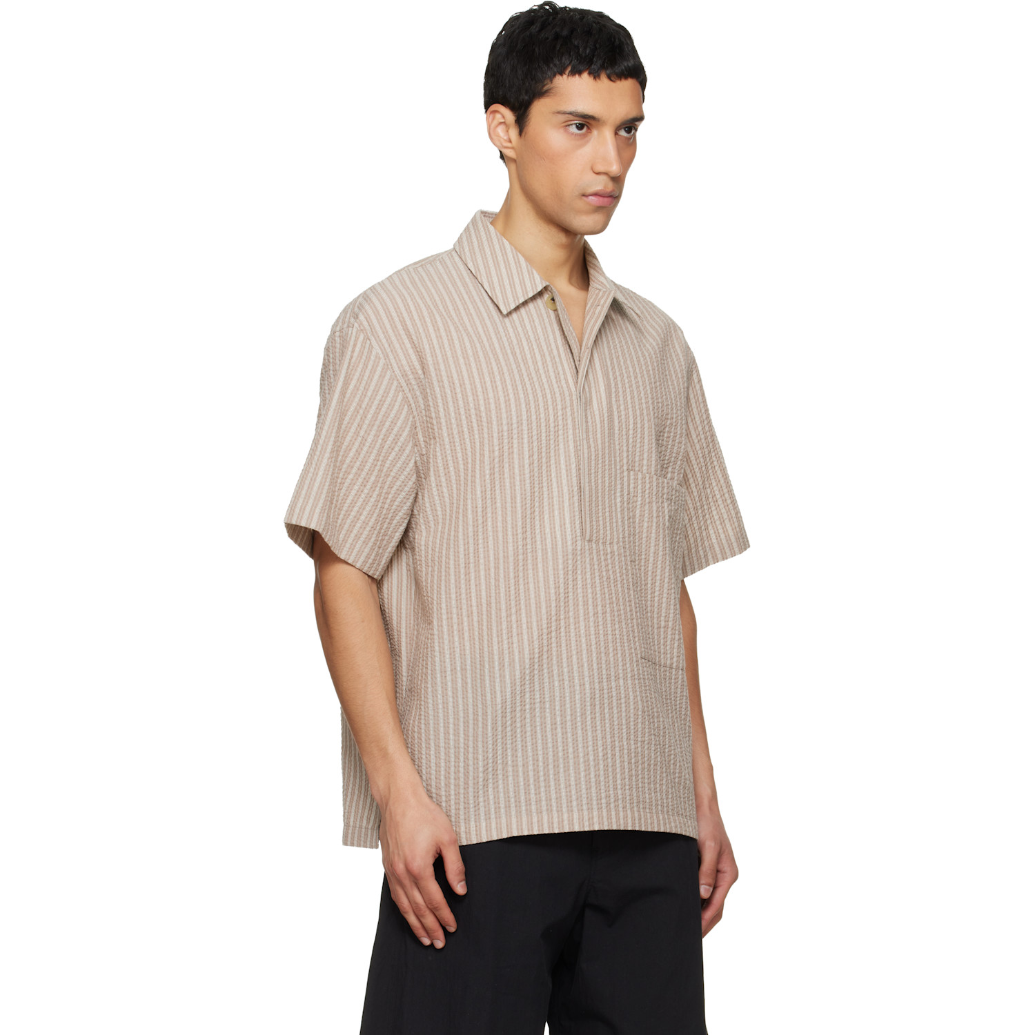  Le17septembre Beige Pullover Seersucker Shirt 