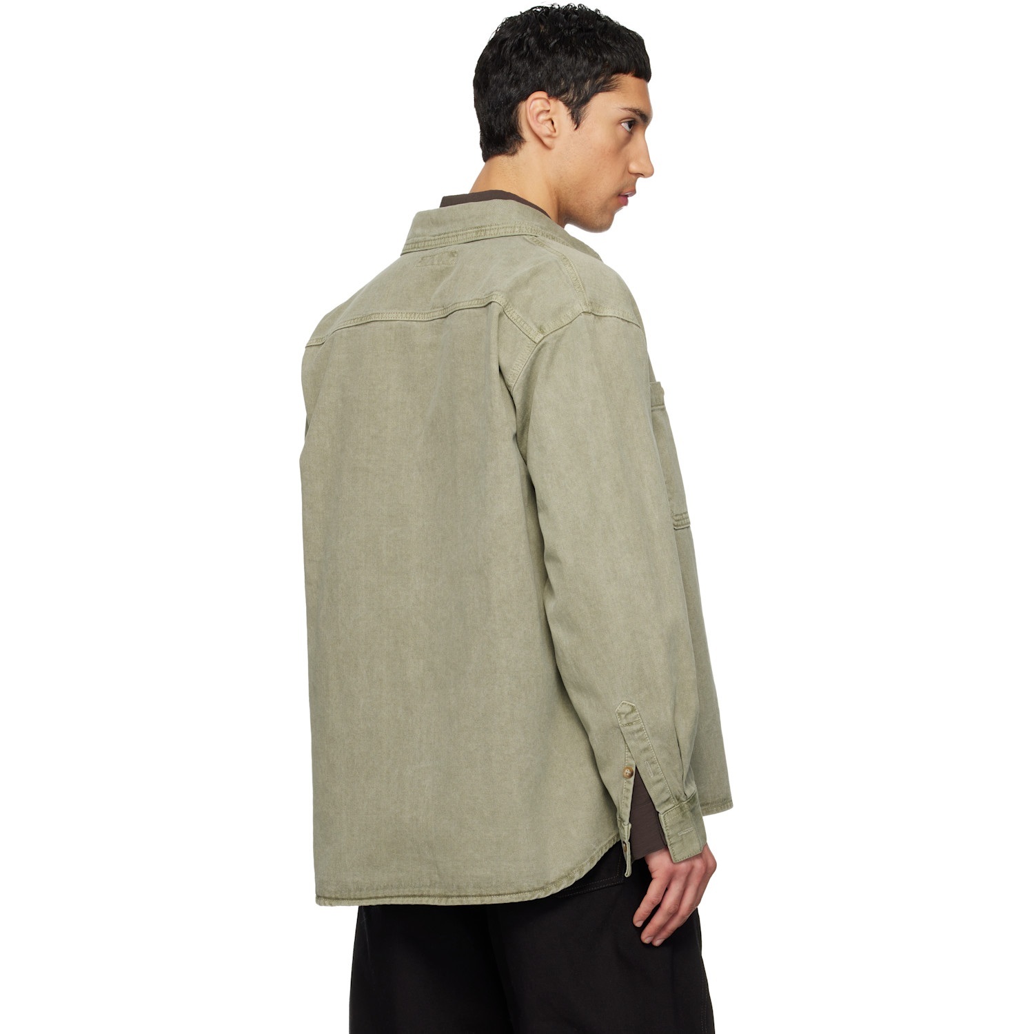  Le17septembre Green Garment-dyed Denim Shirt 