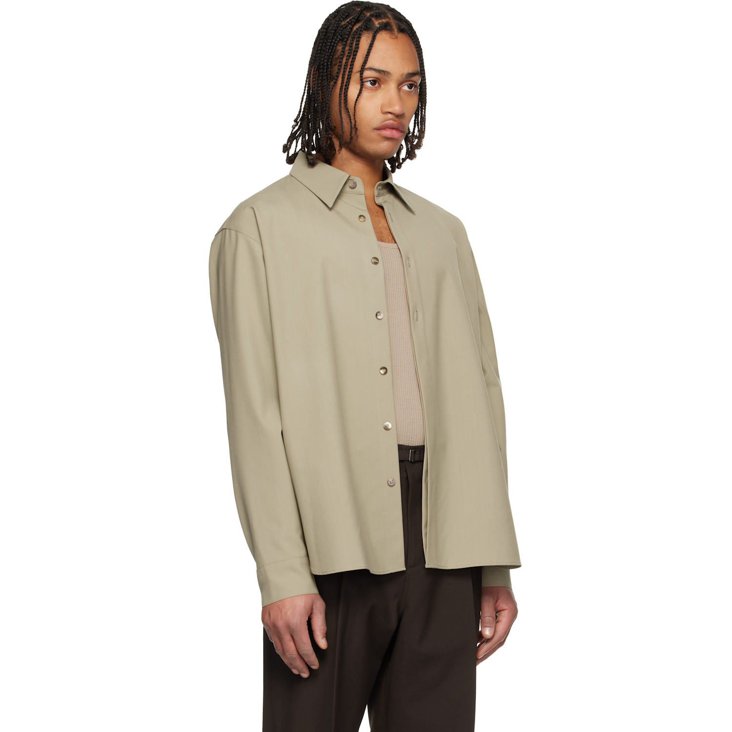  Le17septembre Beige Classic Wool-blend Shirt 
