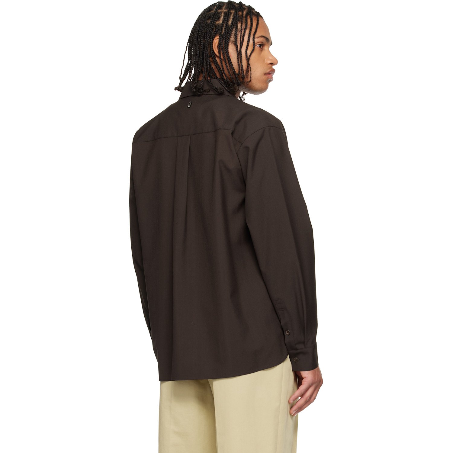  Le17septembre Brown Classic Wool-blend Shirt 