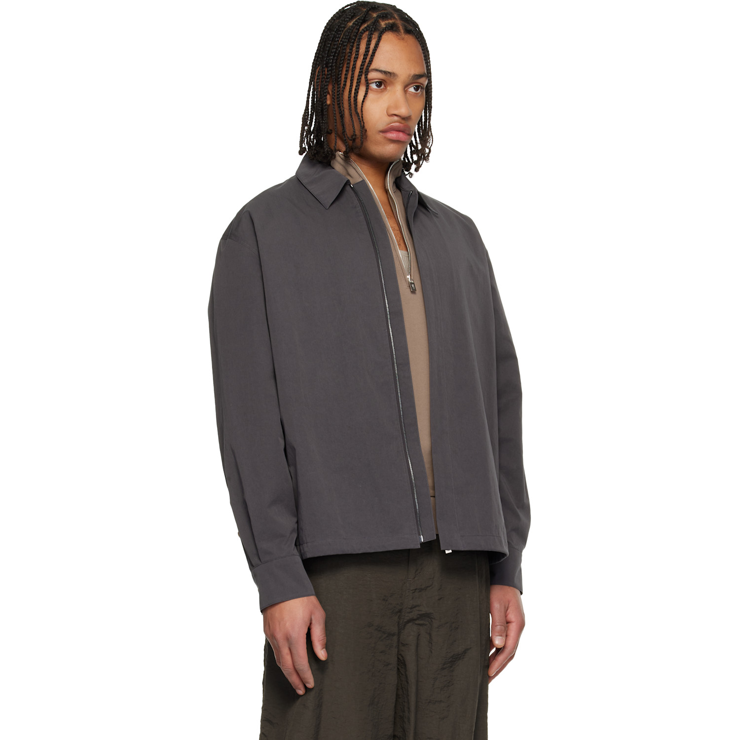  Le17septembre Gray Zip Shirt 
