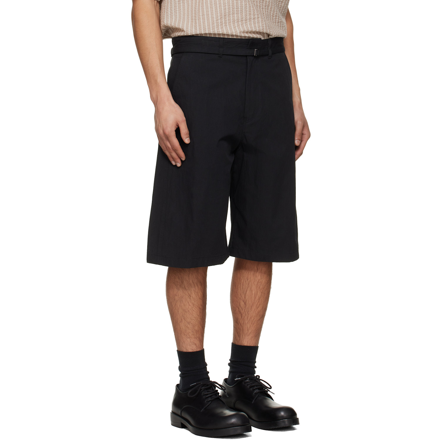  Le17septembre Black Belted Curved Shorts 