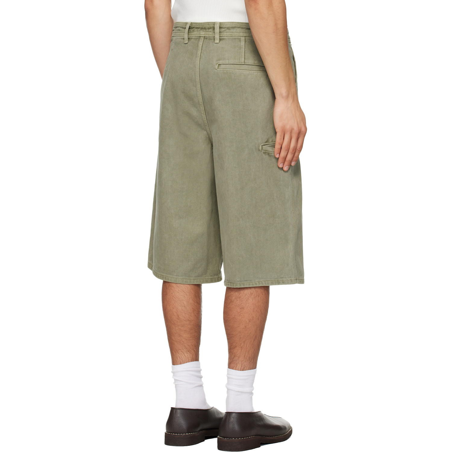  Le17septembre Green Garment-dyed Denim Shorts 