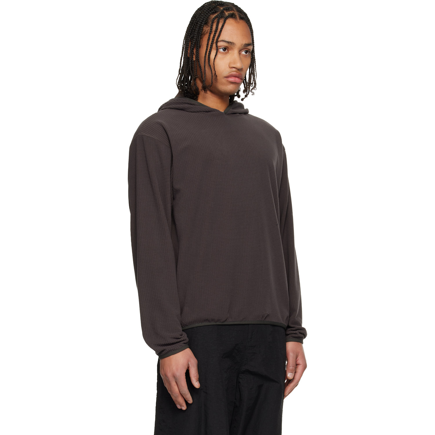  Le17septembre Gray Waffle Knit Hoodie 