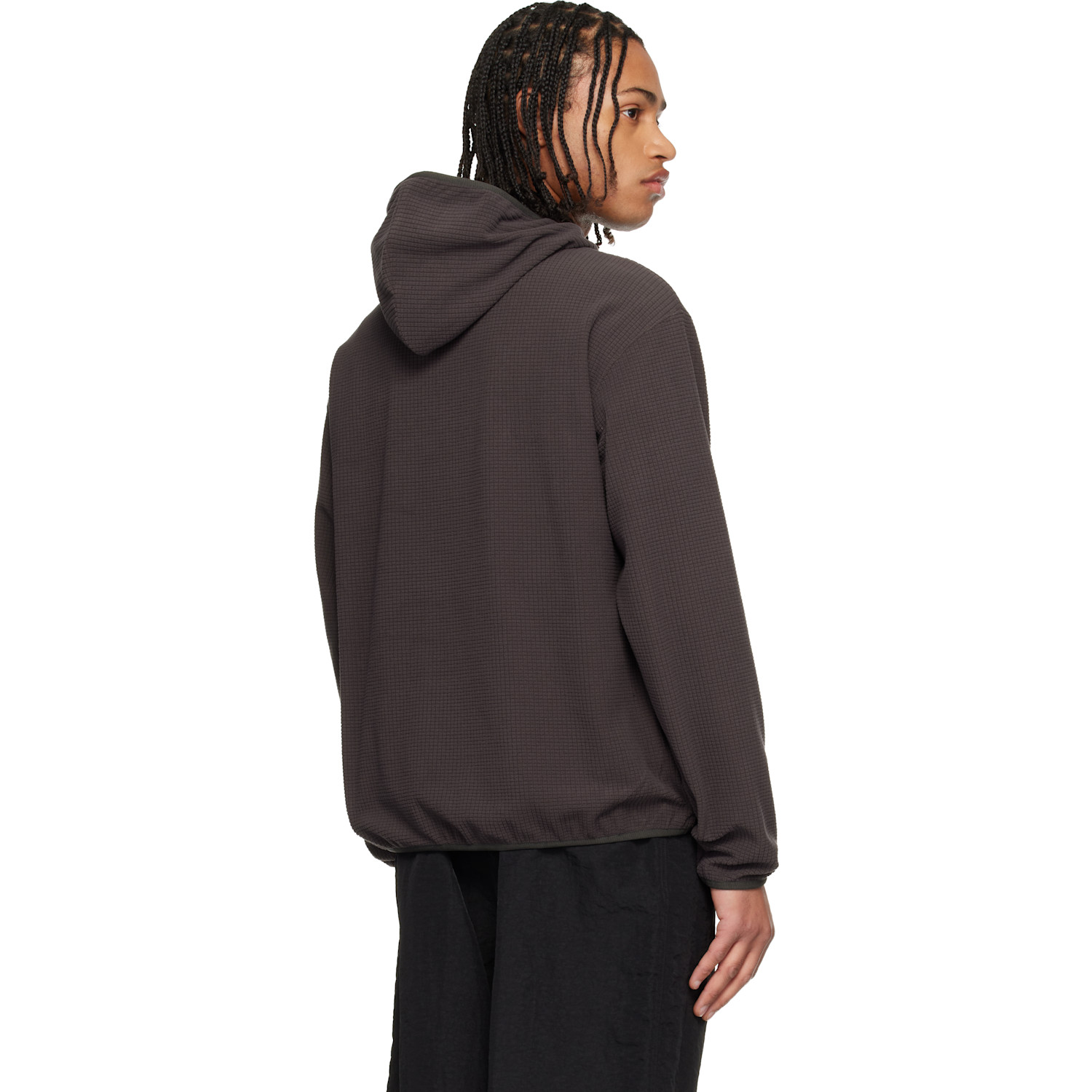  Le17septembre Gray Waffle Knit Hoodie 
