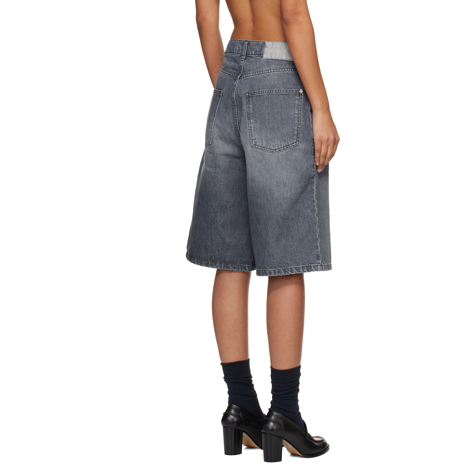  Mfpen Gray Rivet Denim Shorts 