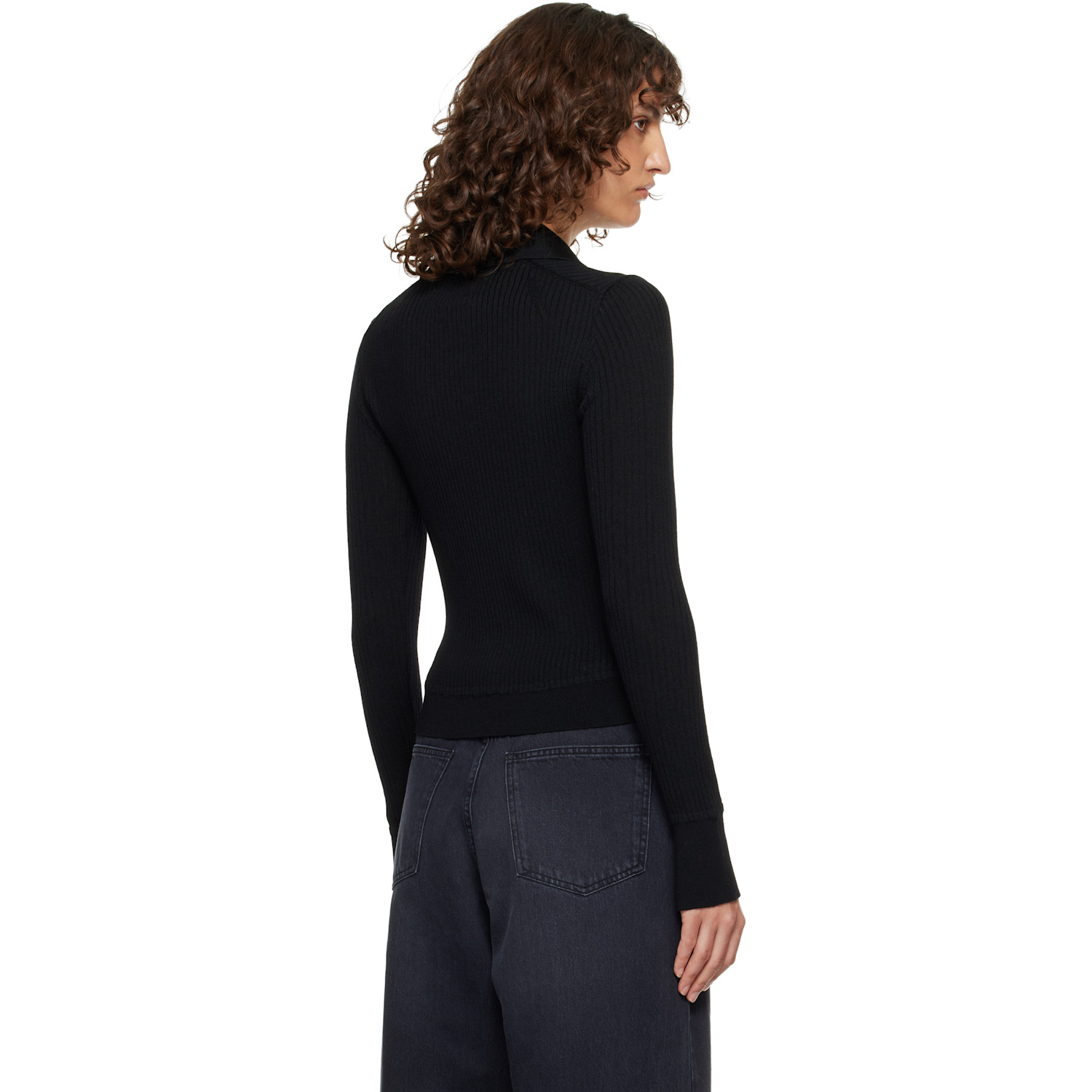  Mfpen Black Partial Placket Polo 
