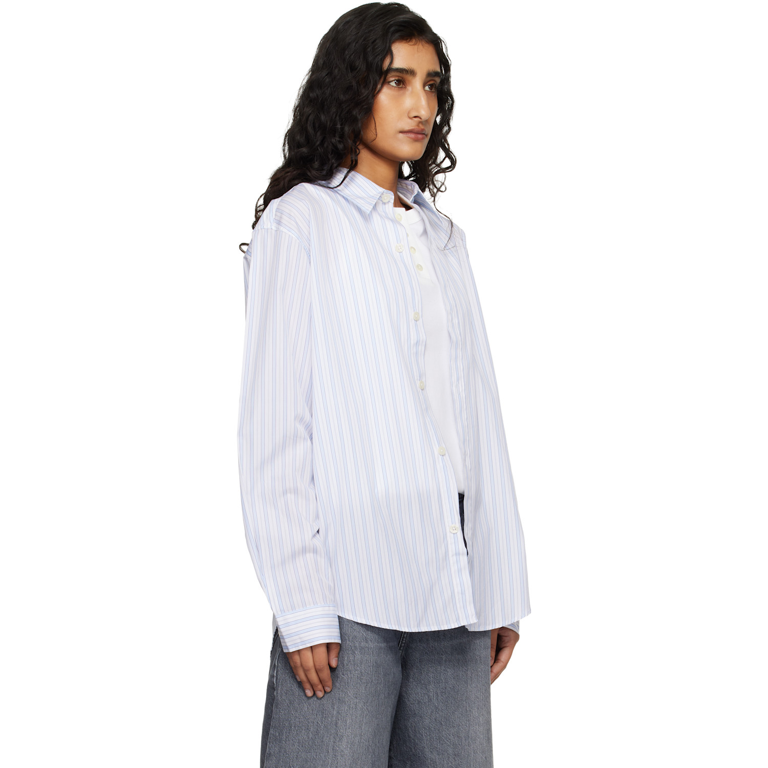  Mfpen White & Blue Evening Shirt 