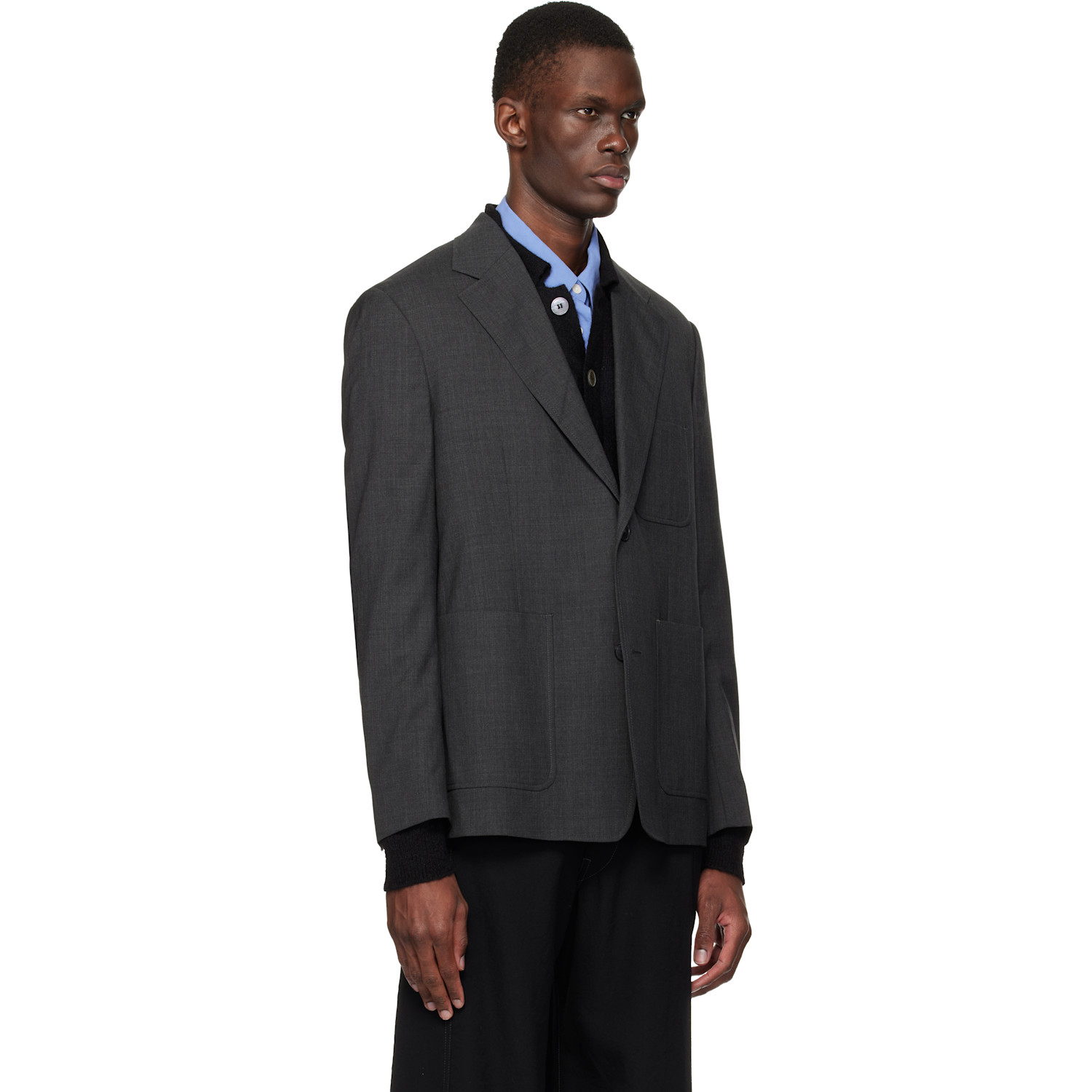  Mfpen Gray Patch Pocket Blazer 