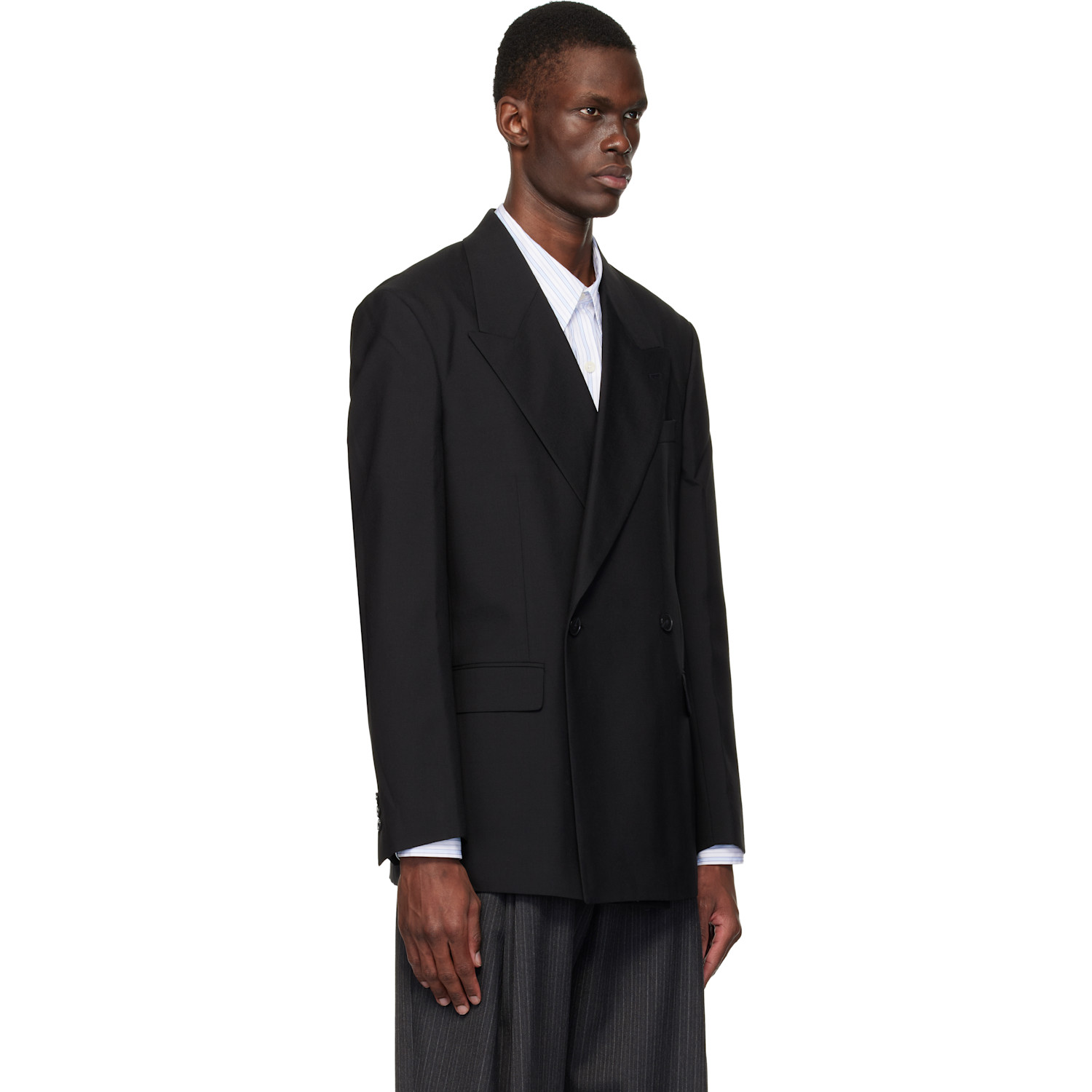  Mfpen Black Double Breasted Blazer 