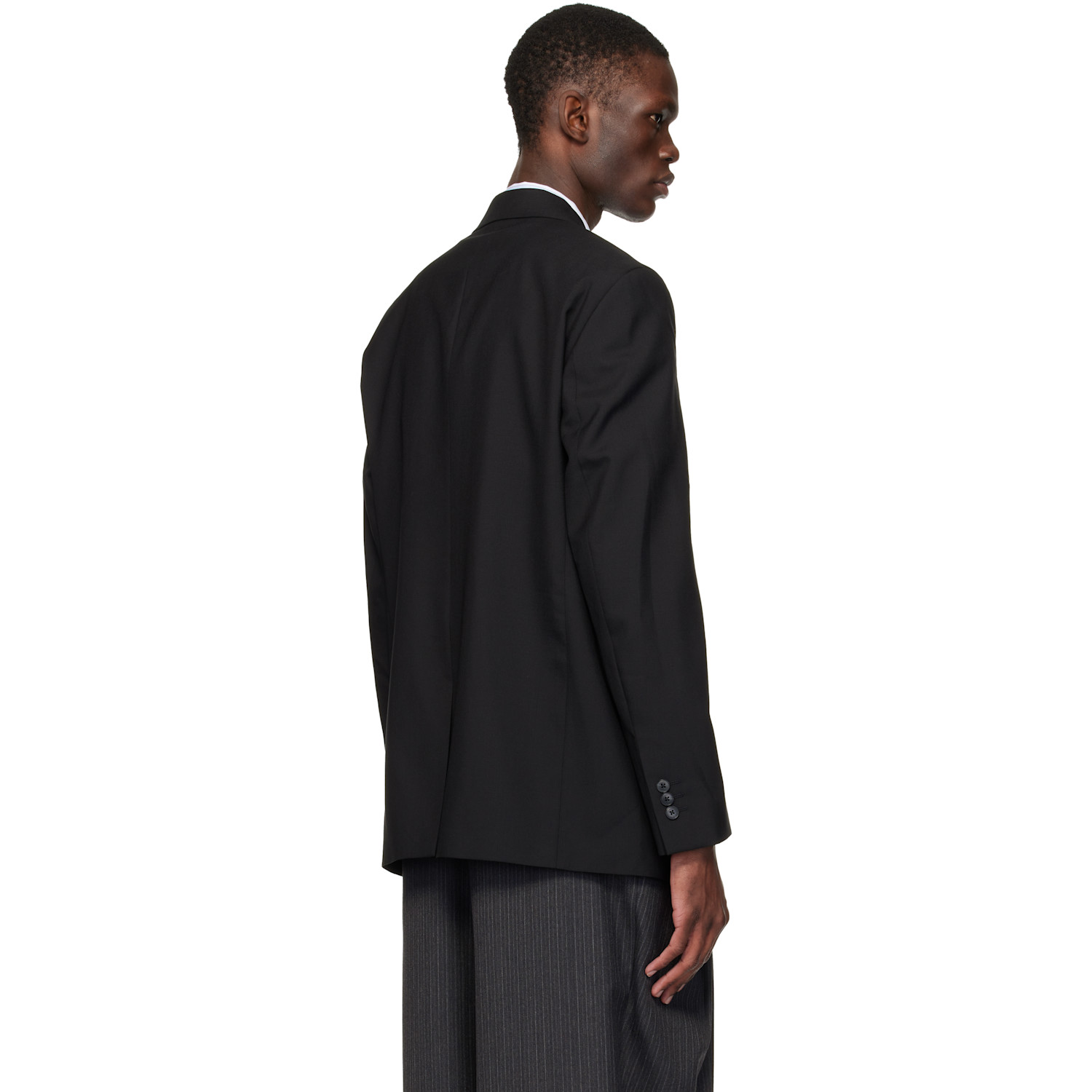  Mfpen Black Double Breasted Blazer 