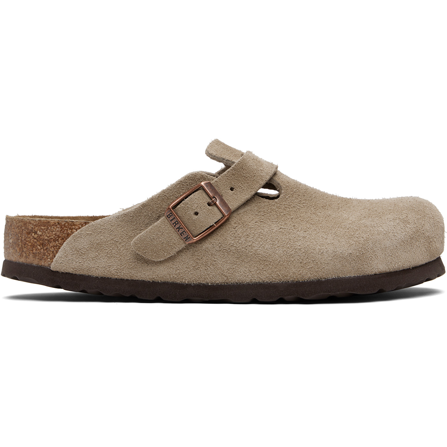 Birkenstock Taupe Regular Boston Soft Footbed Slip-on Loafers