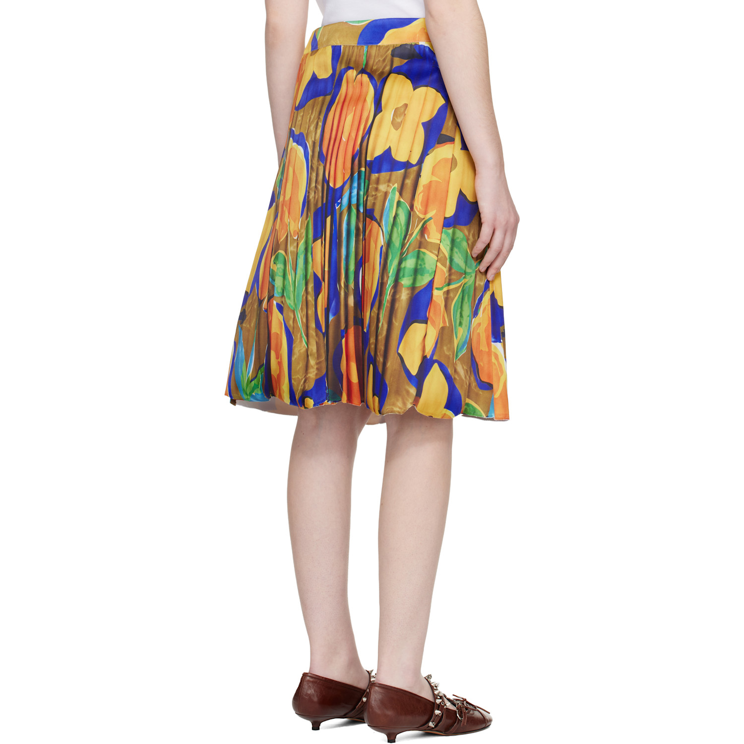  Abra Multicolor Trompe L'oeil Midi Skirt 