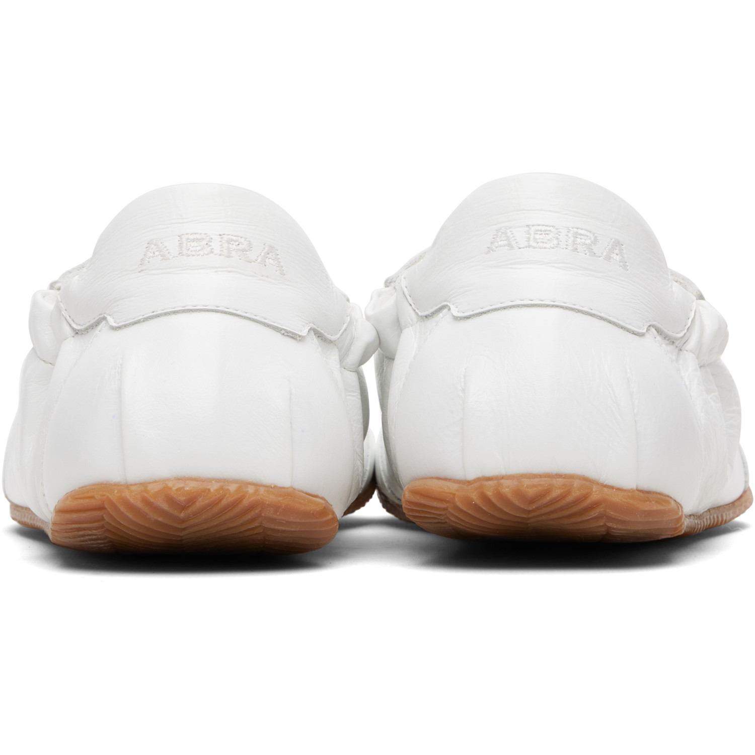  Abra White Leather Ballerina Sneakers 