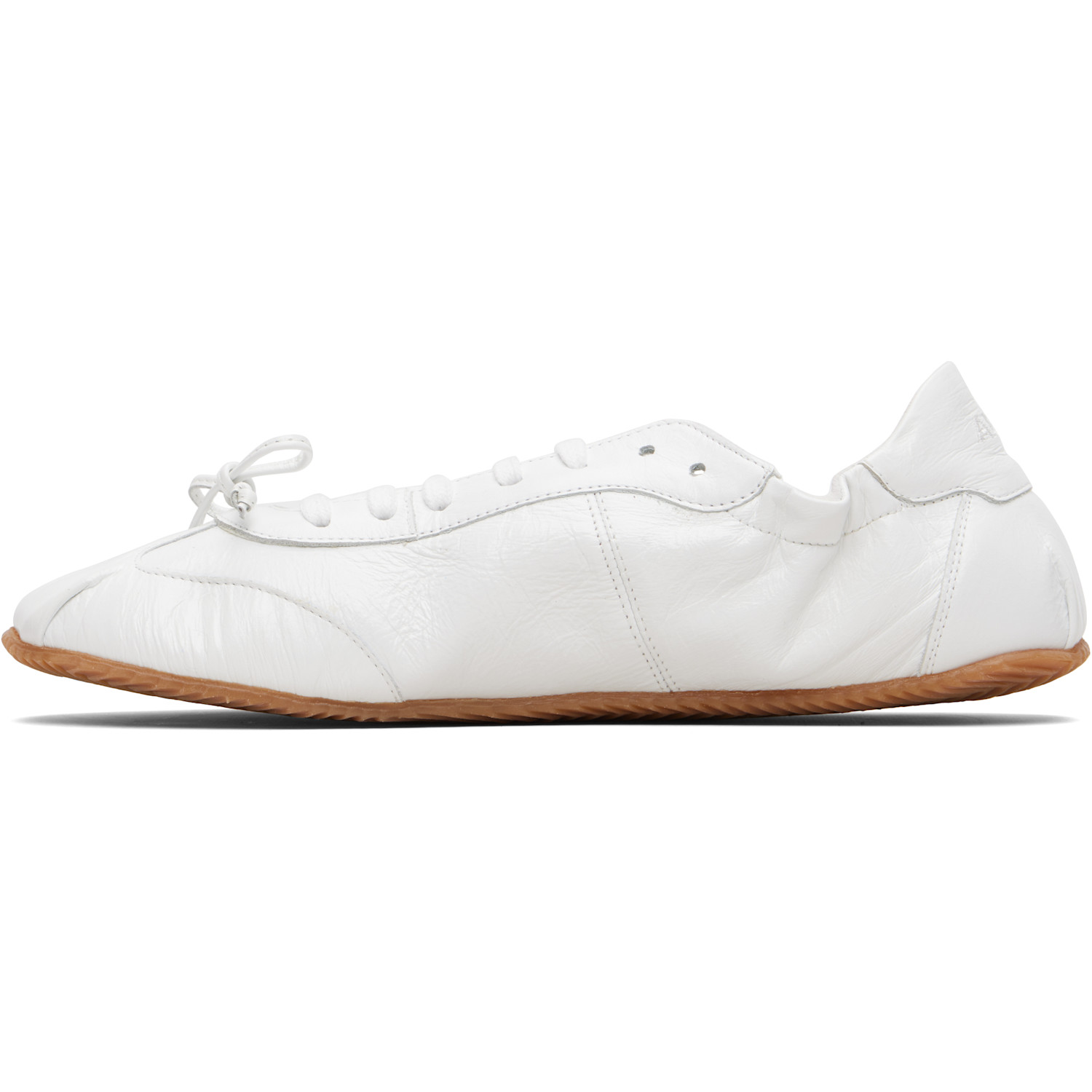  Abra White Leather Ballerina Sneakers 