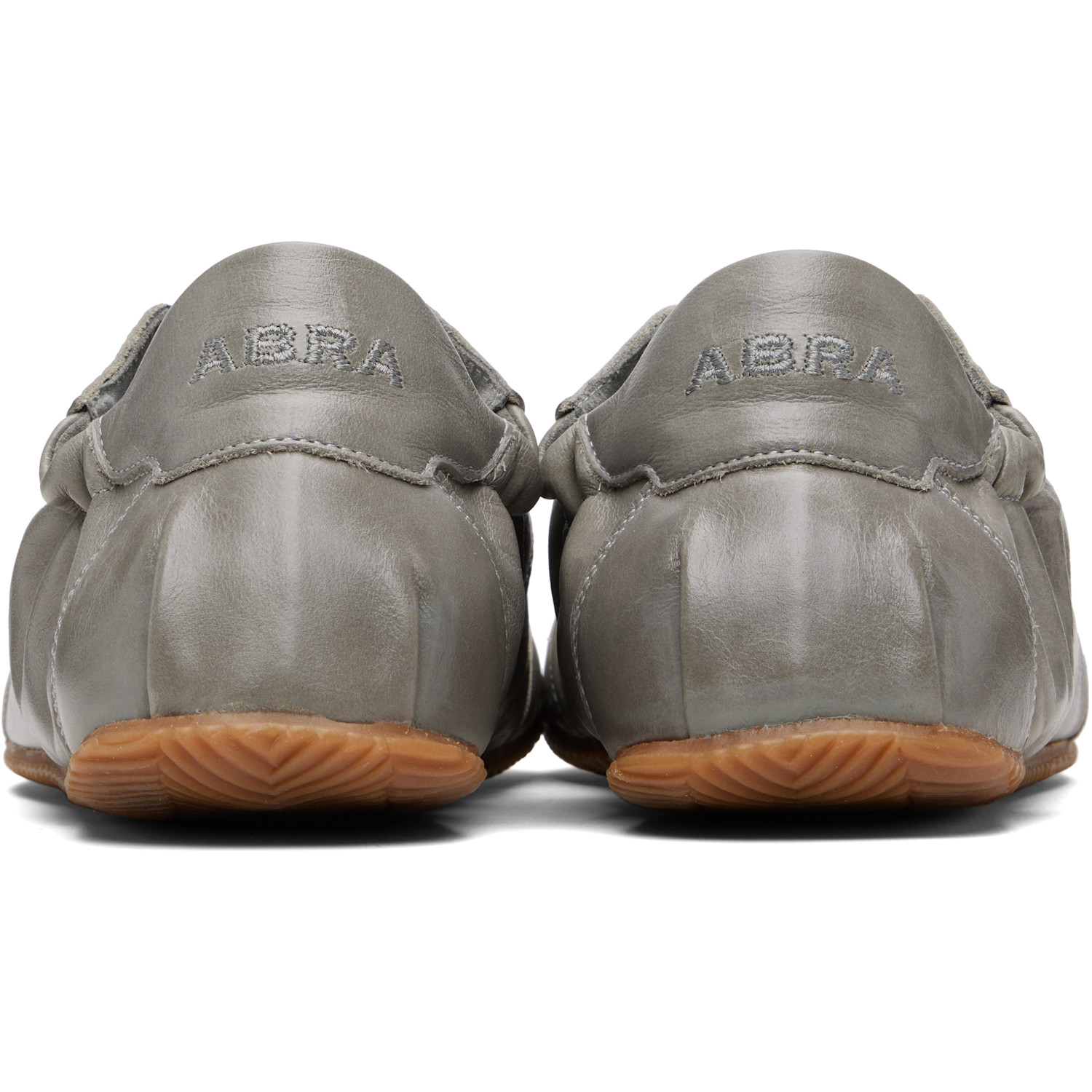  Abra Gray Leather Ballerina Sneakers 