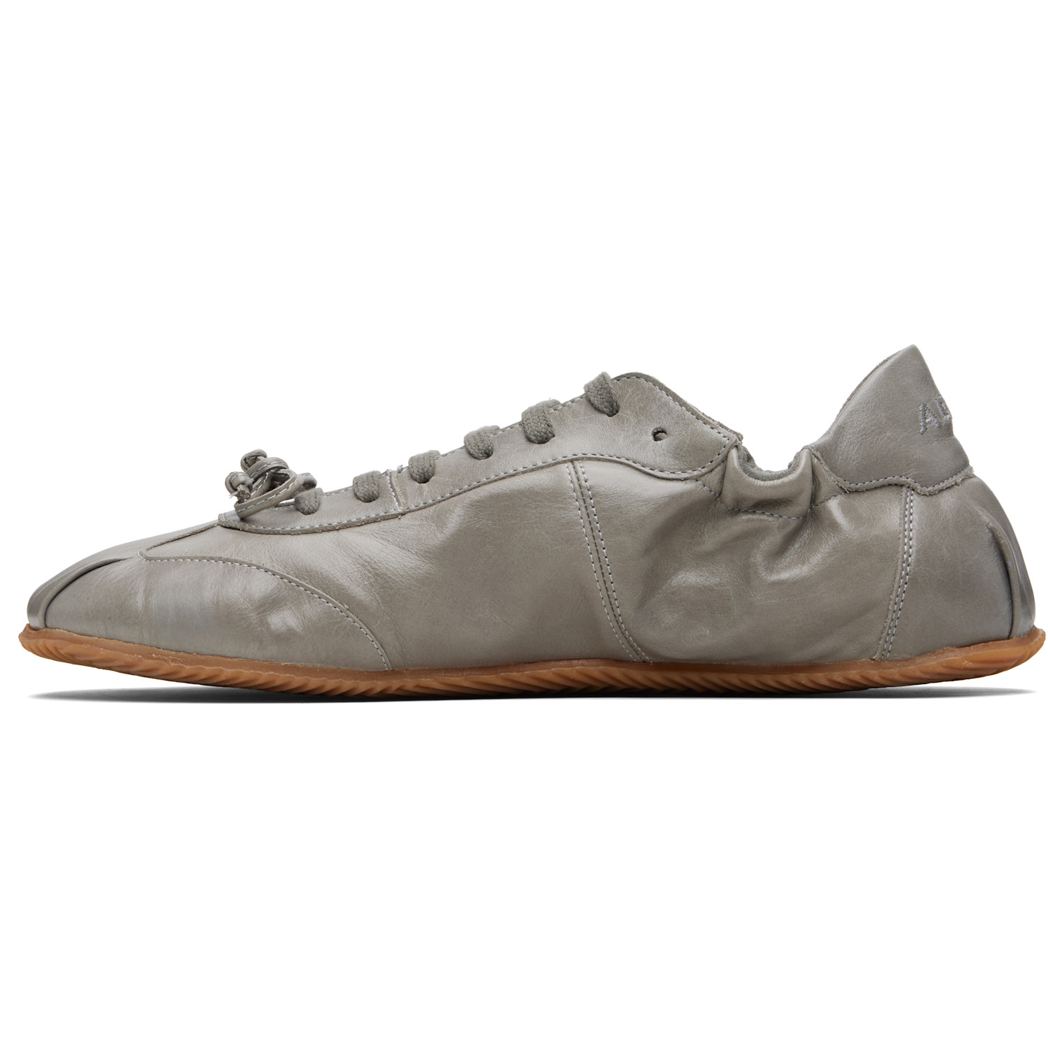  Abra Gray Leather Ballerina Sneakers 