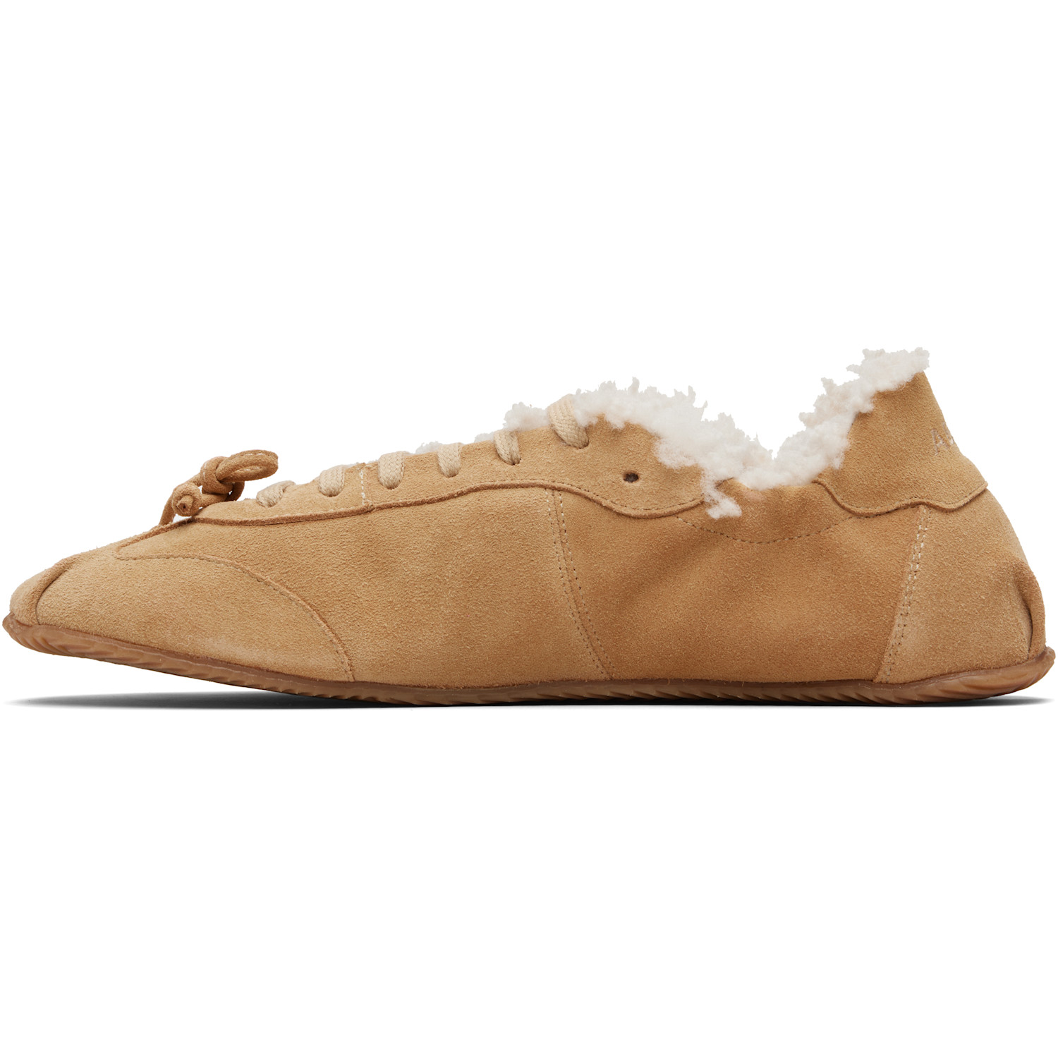  Abra Tan Shearling Ballerina Sneakers 
