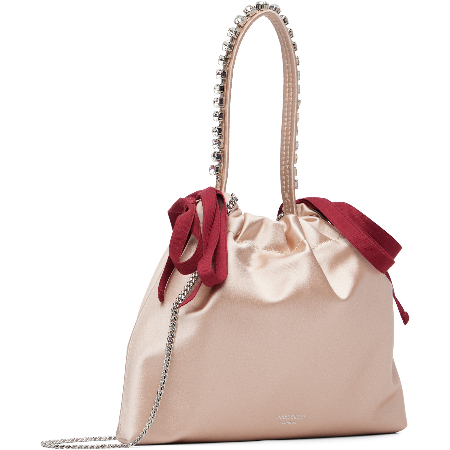  Jimmy Choo Pink Drawstring Mini Top Handle Bag 