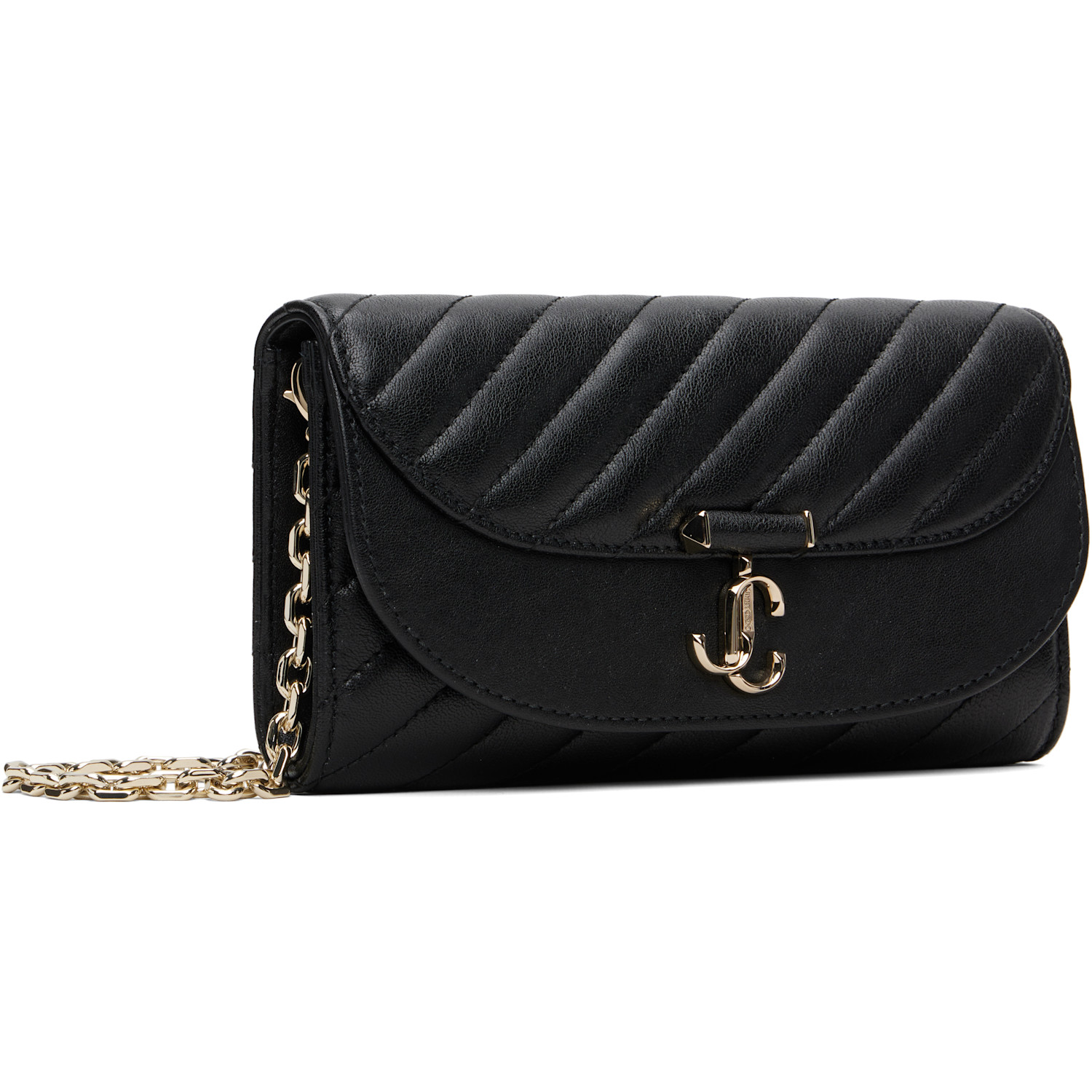  Jimmy Choo Black Curve Chain Wallet Bag 