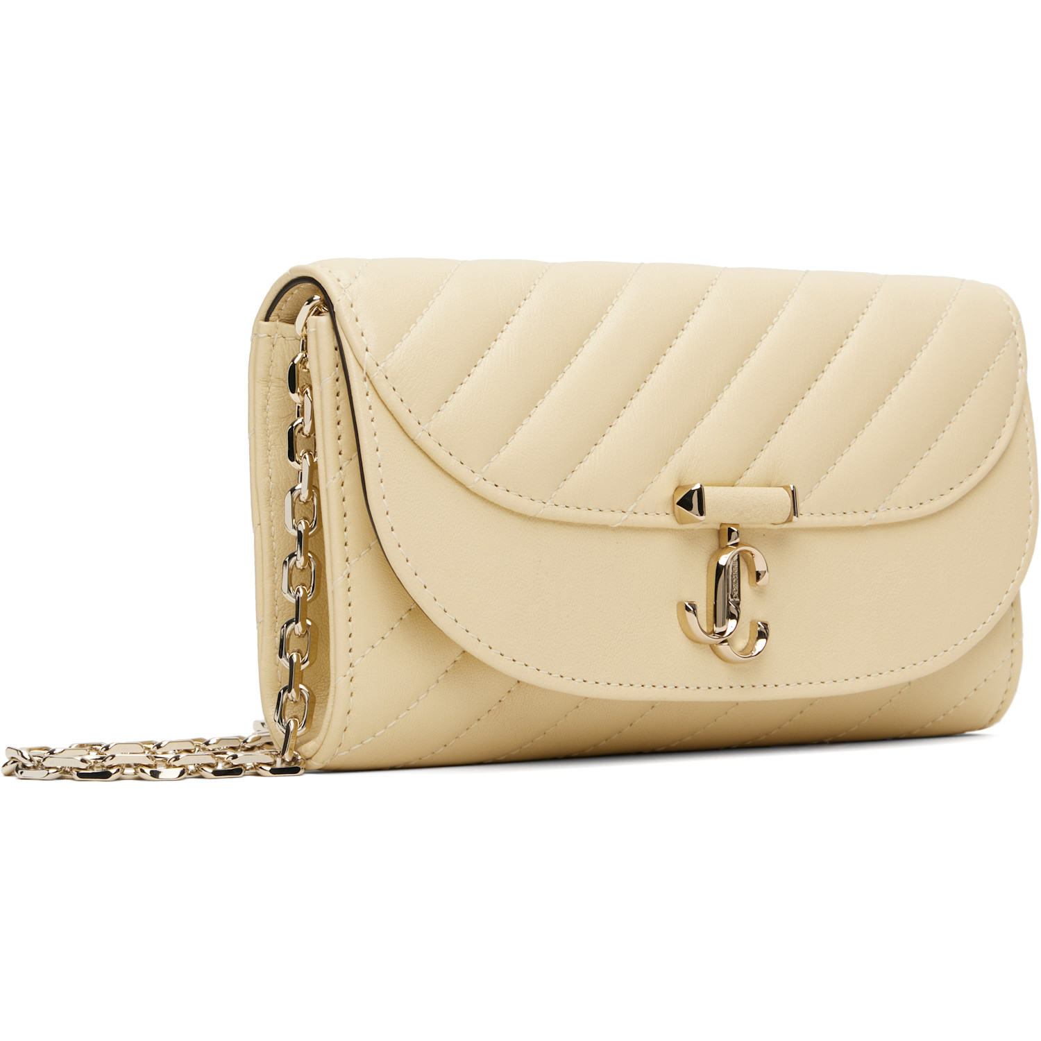  Jimmy Choo Off-white Curve Chain Wallet Bag 