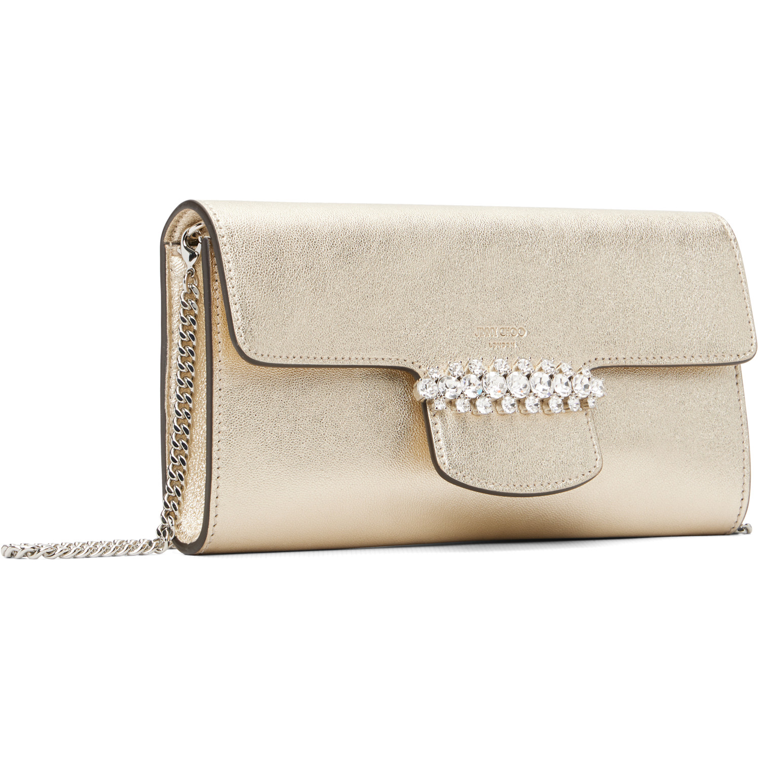  Jimmy Choo Gold Bing Wallet Chain Bag 