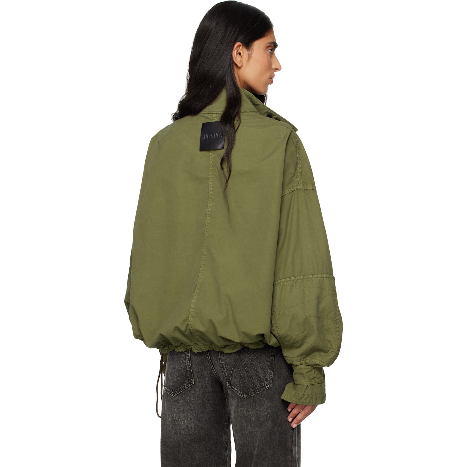 The Attico Green Overdyed Bomber Jacket 