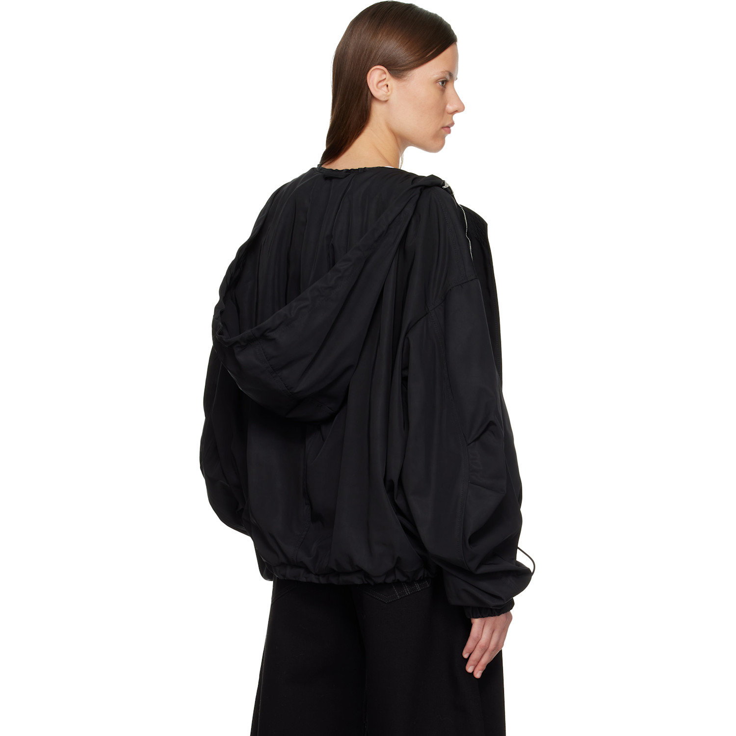 The Attico Black Bomber Jacket 