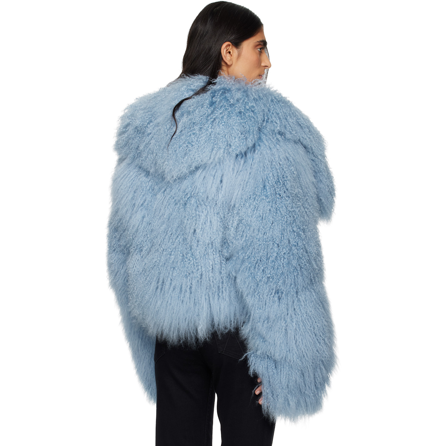  The Attico Blue Shearling Bomber Jacket 