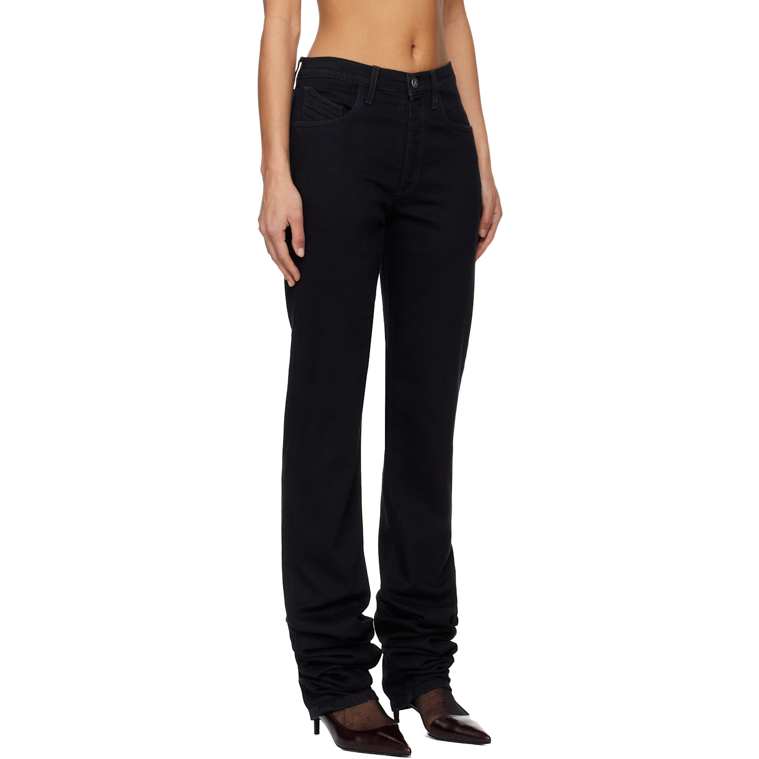  The Attico Black Washed Stretch Jeans 