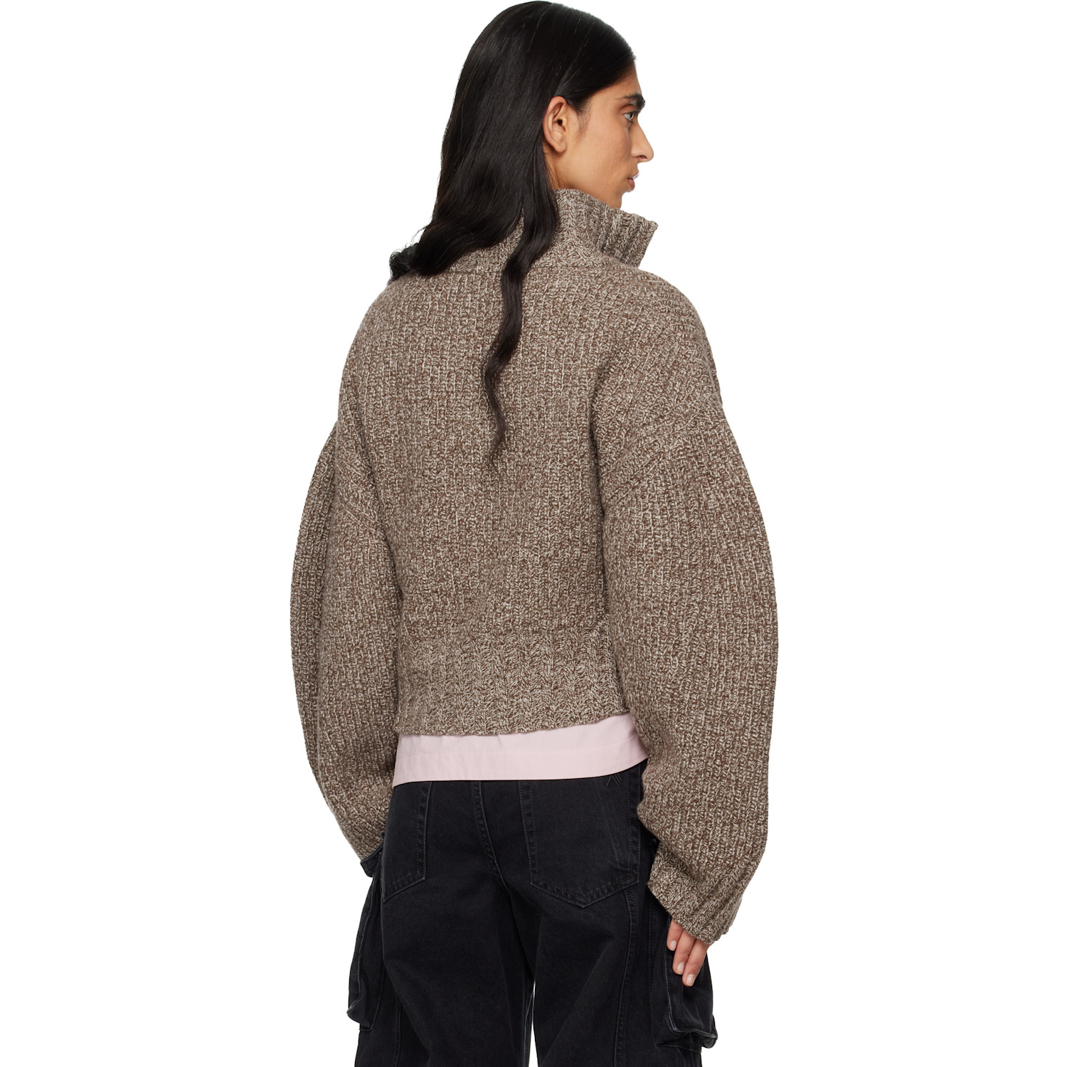  The Attico Brown Wool Cashmere Cardigan 