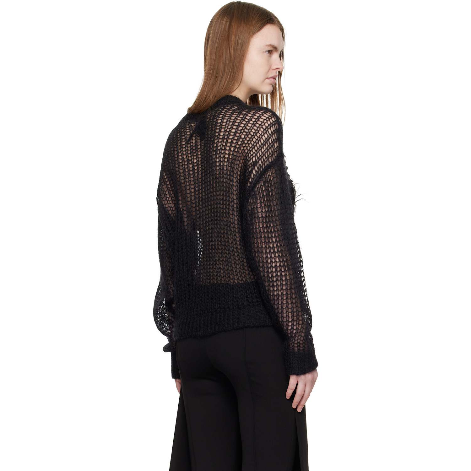  The Attico Black Light Mohair Feather Sweater 