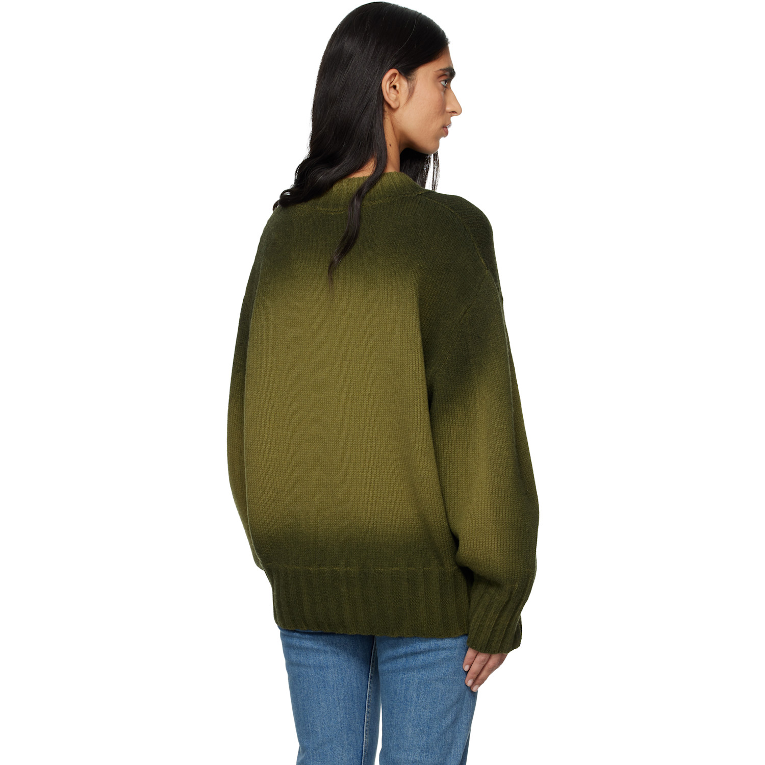  The Attico Green Sprayed Wool Cashmere Sweater 