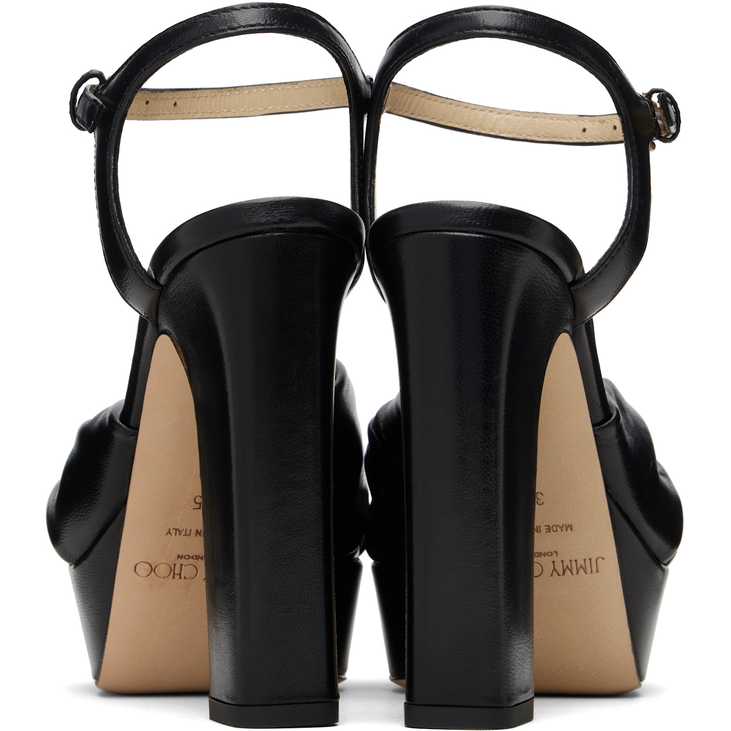  Jimmy Choo Black Heloise 120 Platform Sandals 
