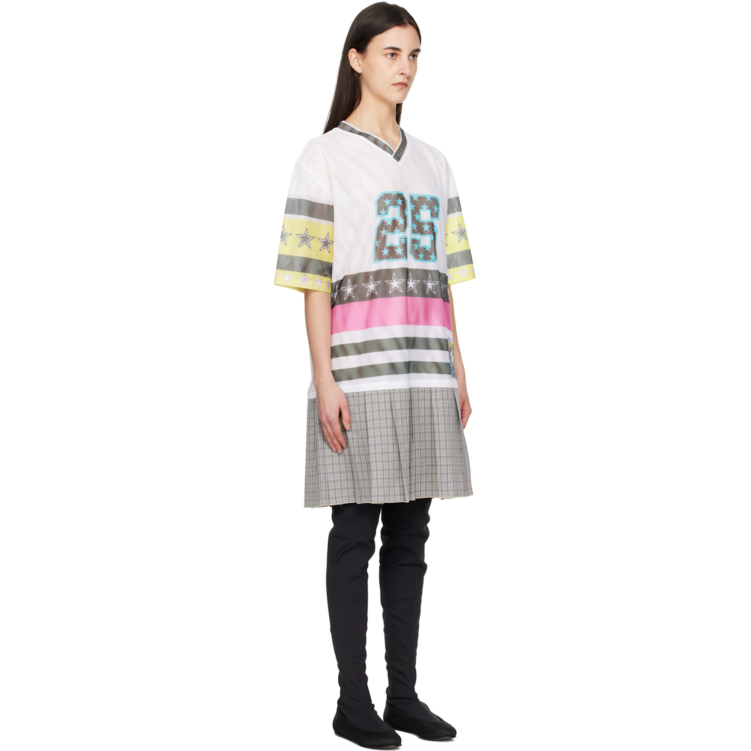  Chopova Lowena Multicolor Nancy Uniform Jersey Midi Dress 