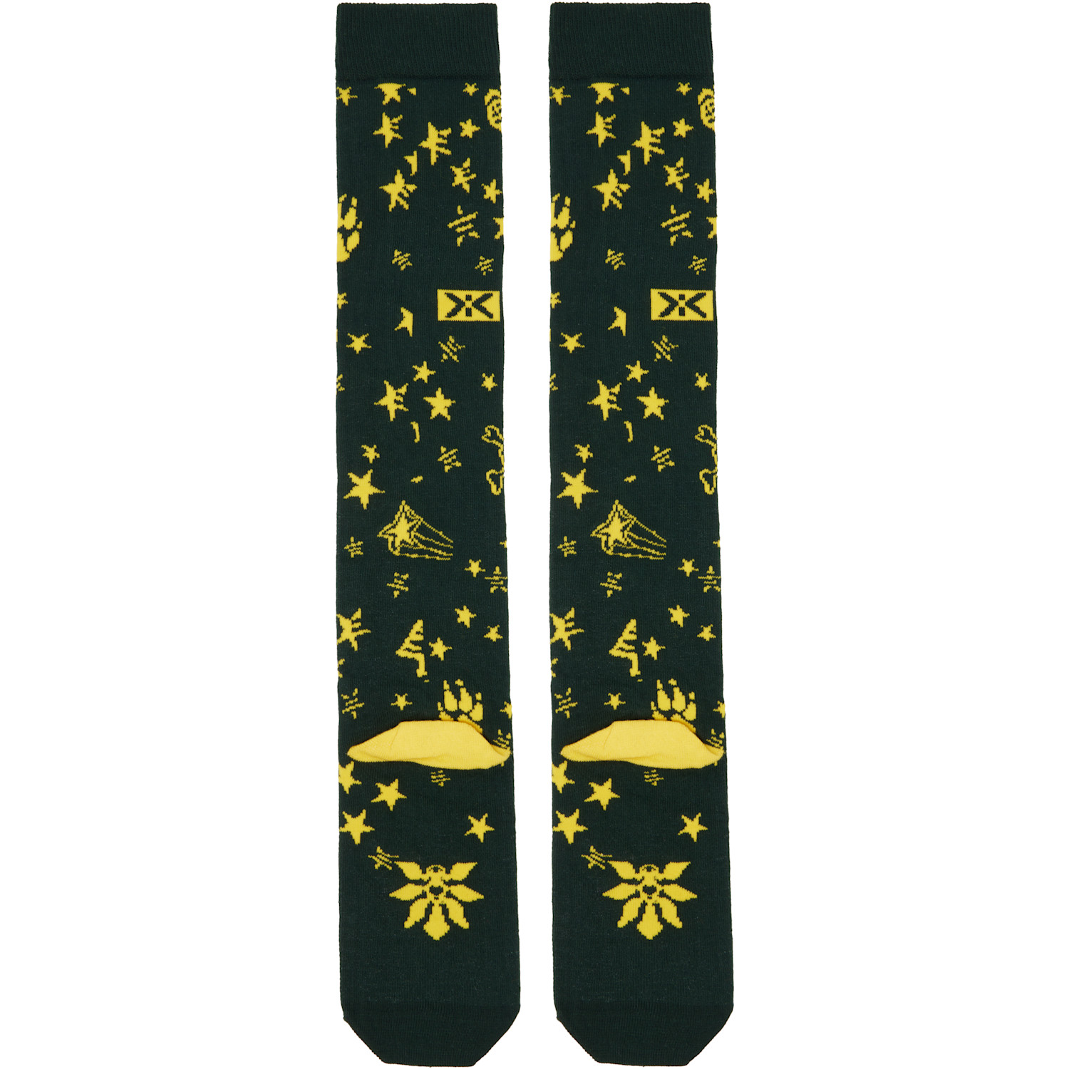  Chopova Lowena Black & Yellow Varsity Long Socks 