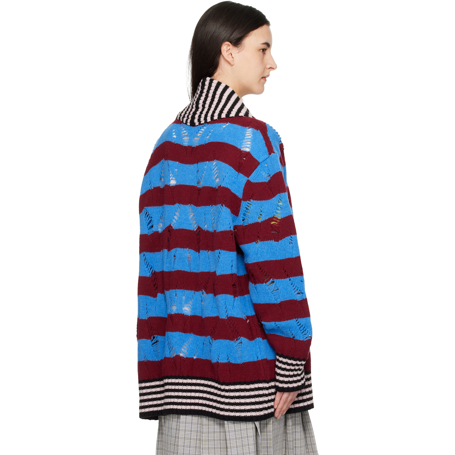  Chopova Lowena Multicolor Letterman Blue Cardigan 