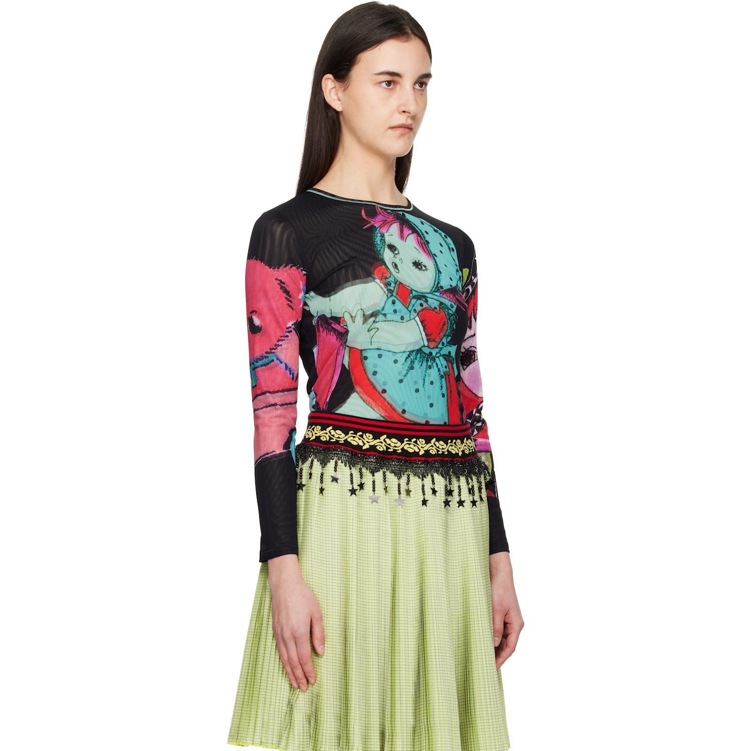  Chopova Lowena Multicolor Sweeties Fitted Mesh Top 