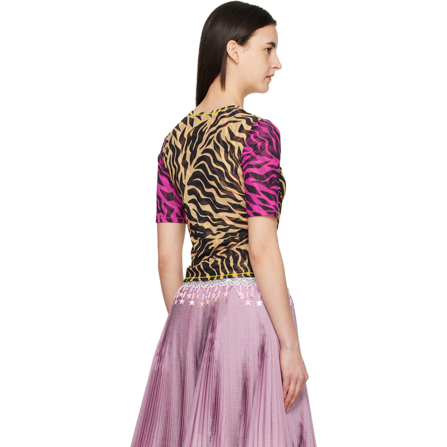  Chopova Lowena Multicolor Hairy Fairy Fitted Mesh Top 