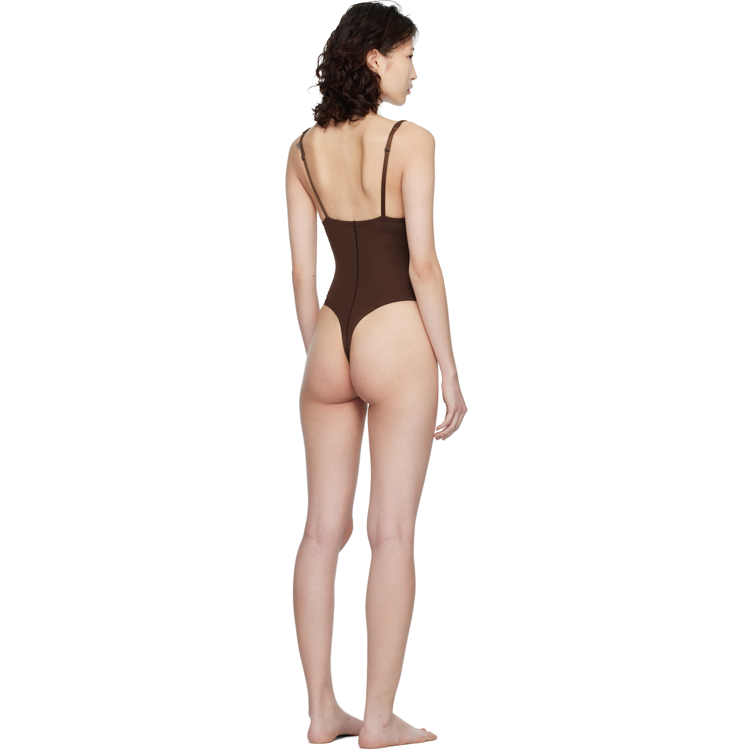  Skims Brown Skims Ultimate Body Push-up Thong Bodysuit 