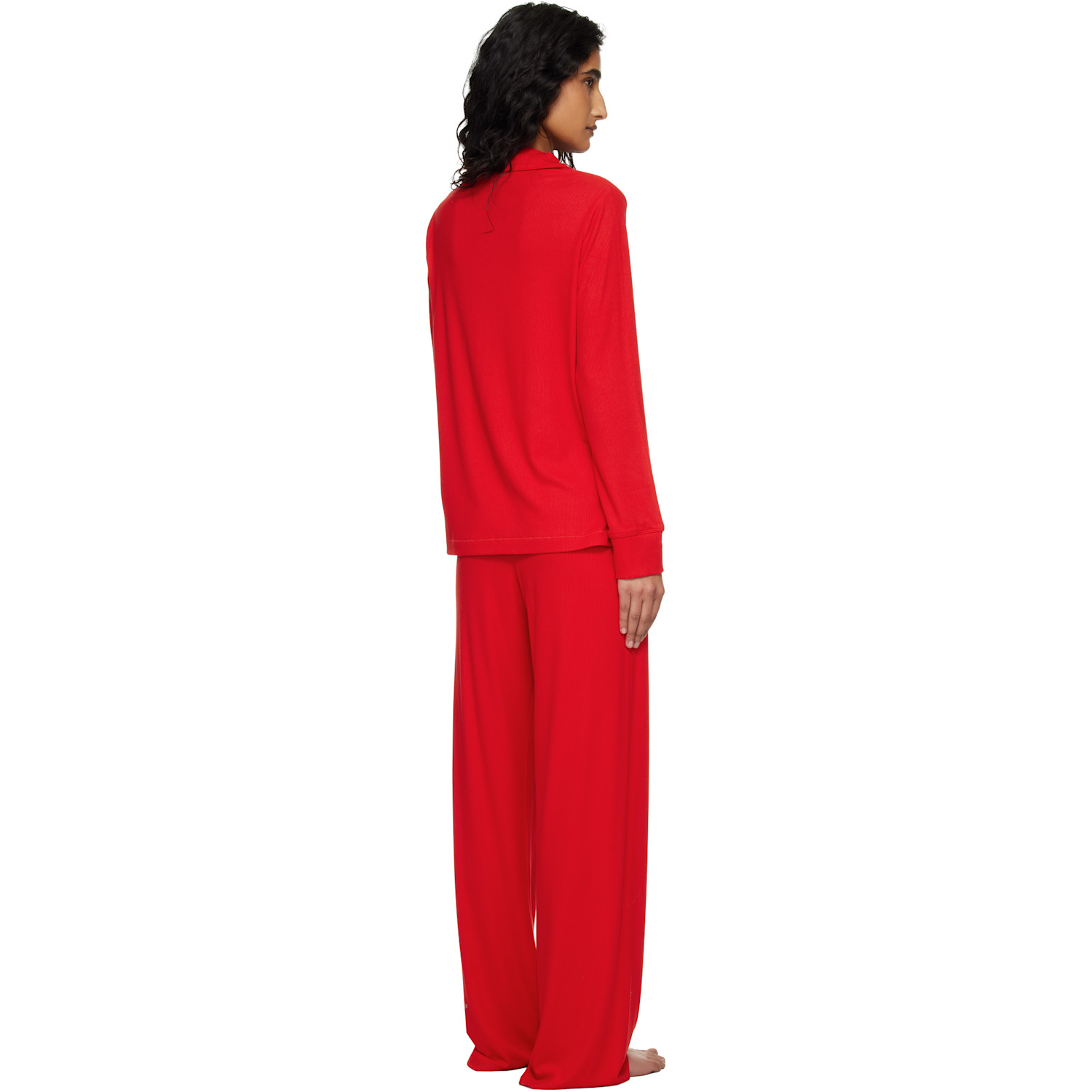 Skims Red Soft Lounge Sleep Pyjama Set 