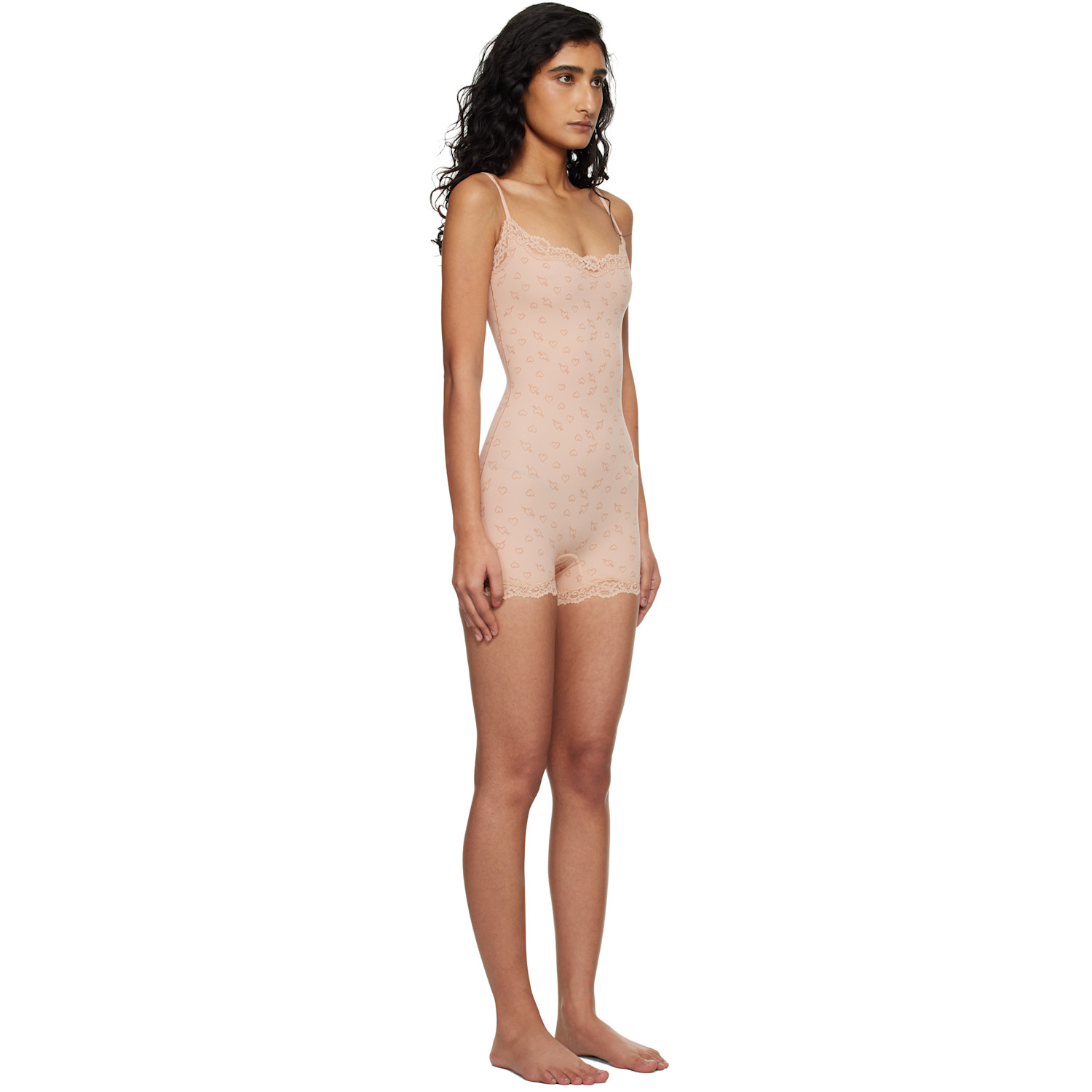  Skims Beige Fits Everybody Lace Onesie Romper 
