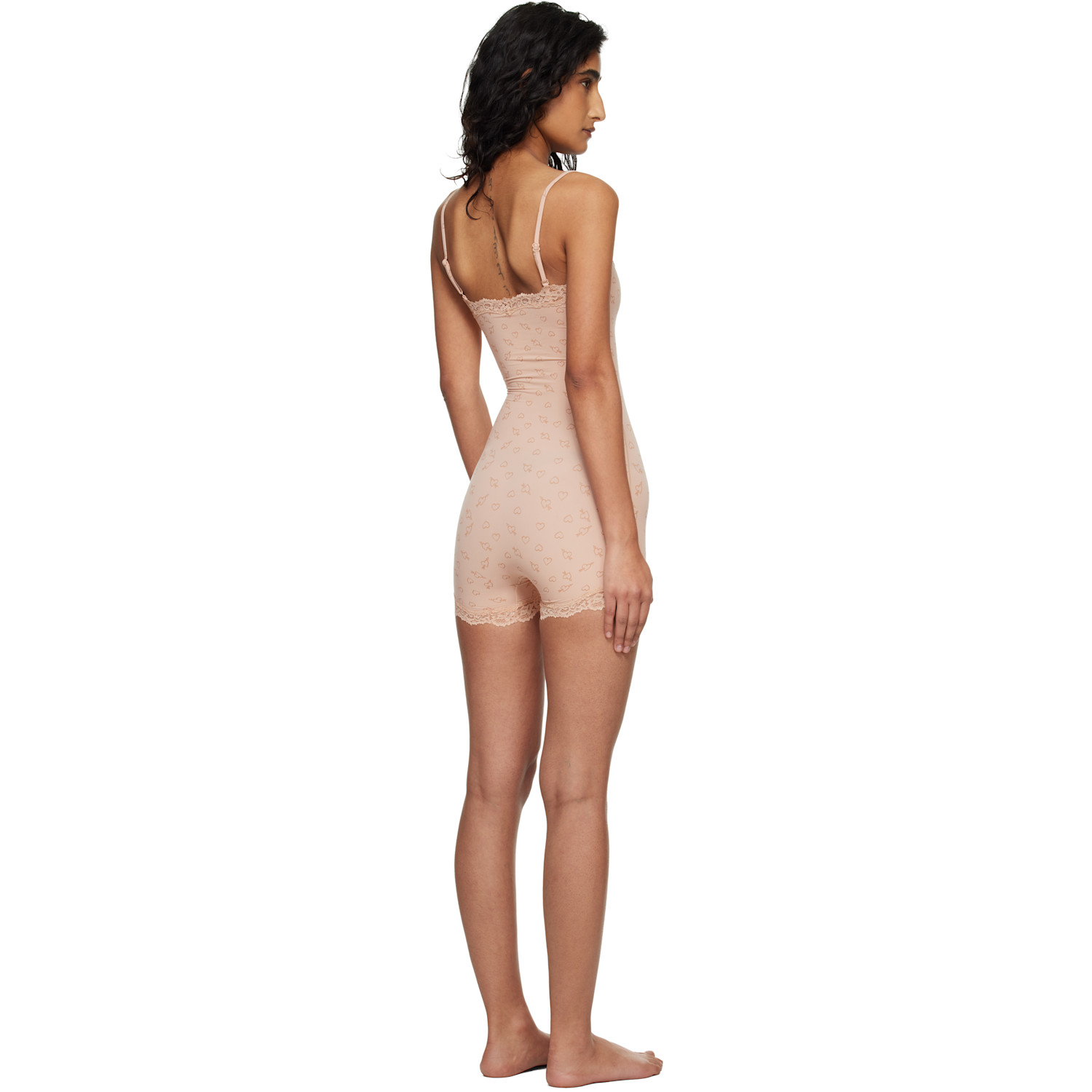  Skims Beige Fits Everybody Lace Onesie Romper 