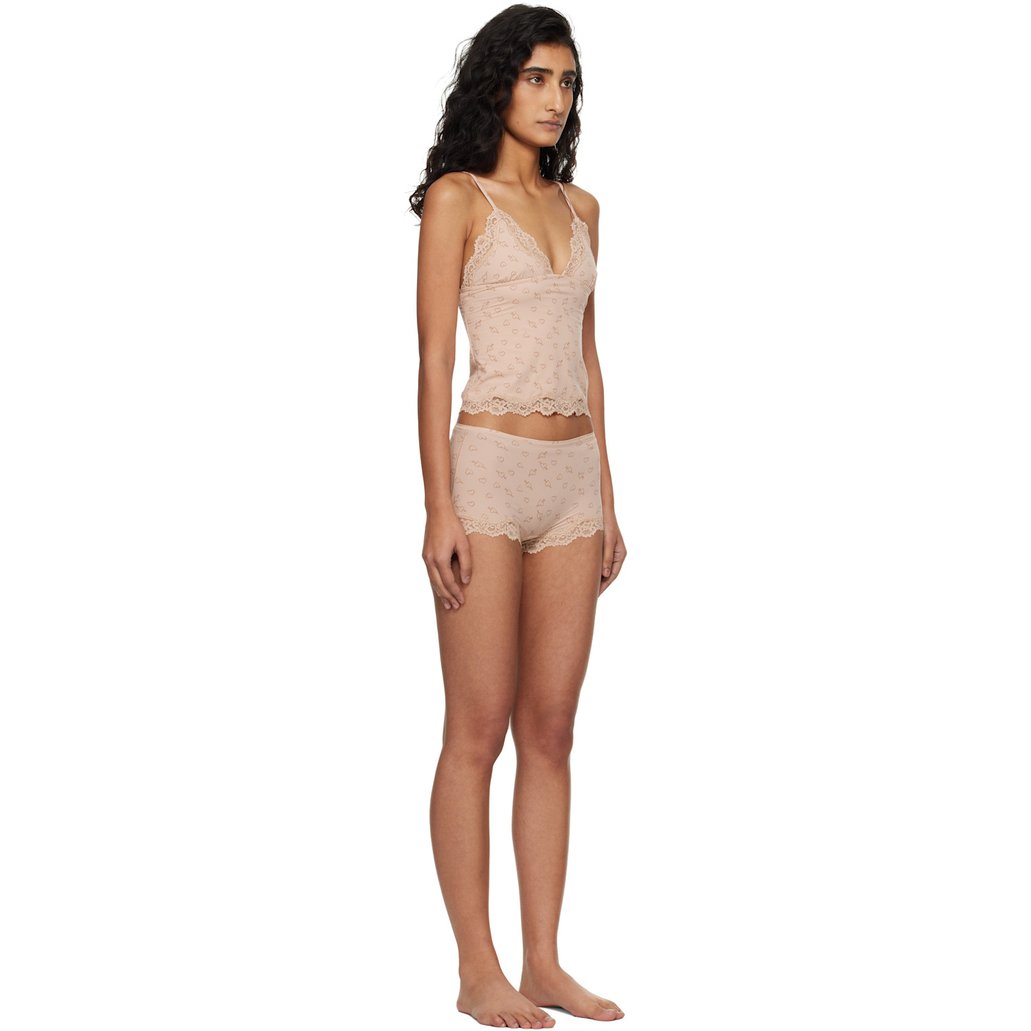  Skims Beige Fits Everybody Camisole & Boy Shorts Set 